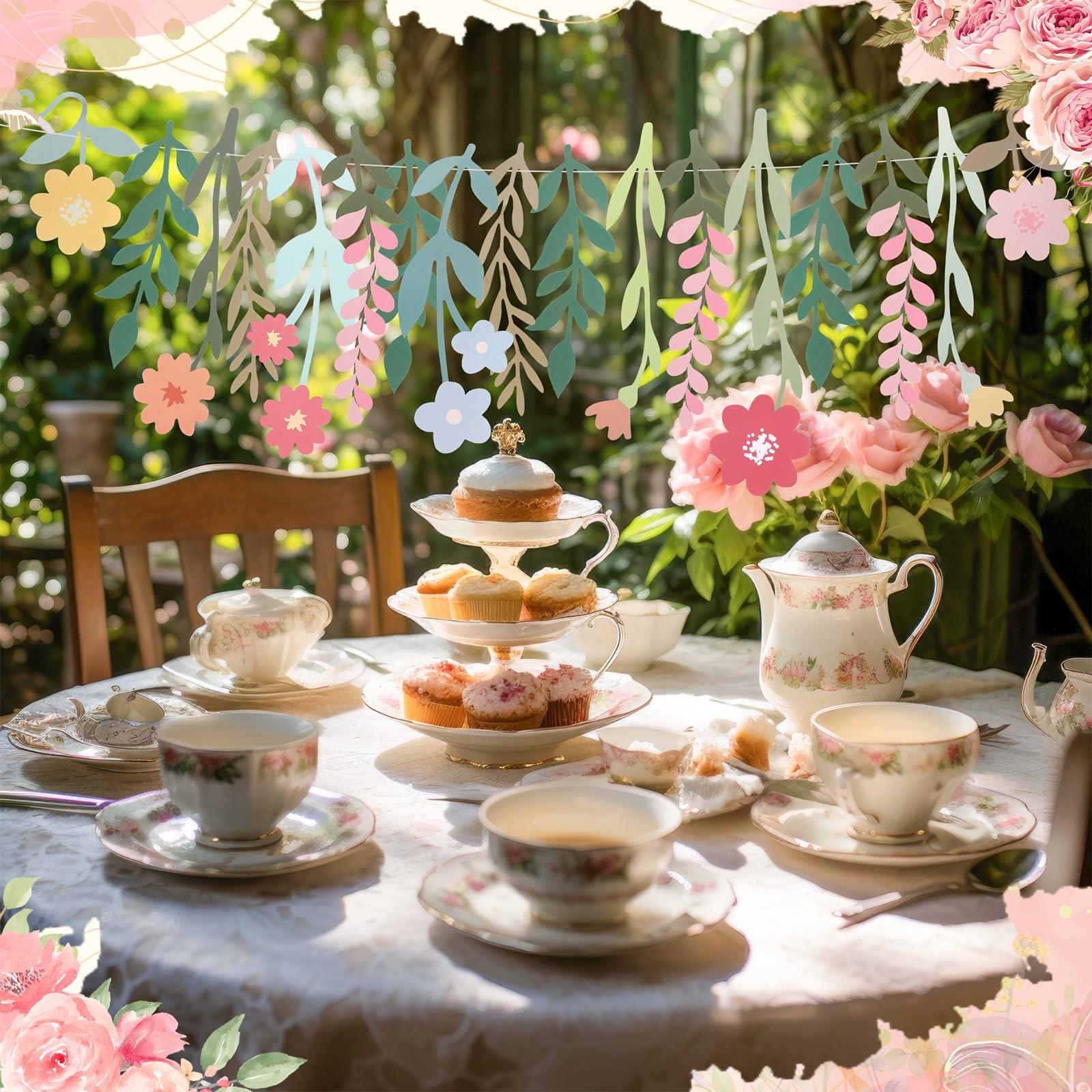 Trandraft 3 Pcs Flower Birthday Party Decorations Wildflower Garland Floral Happy Birthday Banner Spring Decor Boho Hanging Decorations for Women - Image 2