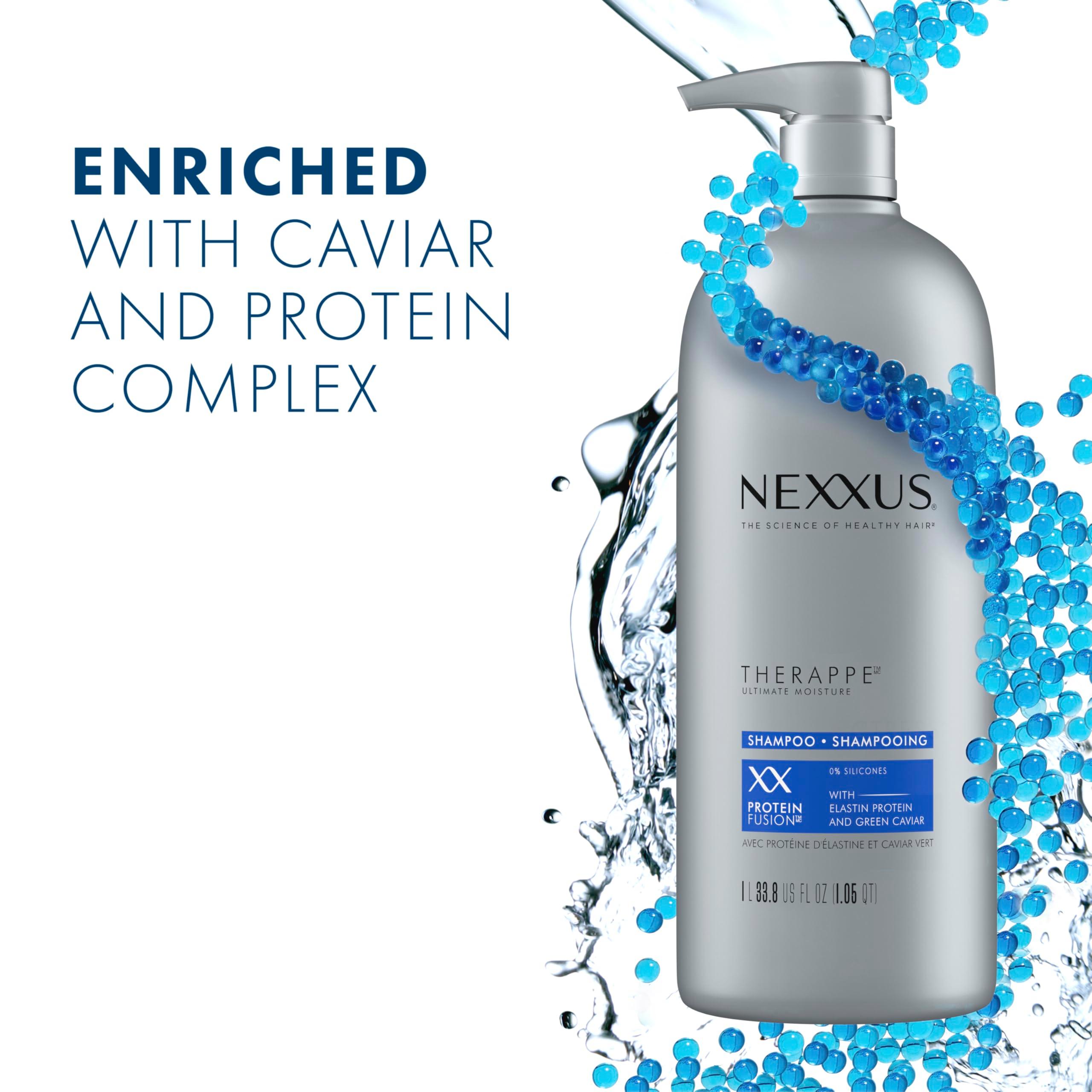 Nexxus Shampoo and Conditioner Therappe Humectress 2 Count for Dry Hair Silicone-Free, Moisturizing Caviar Complex and Elastin Protein 33.8 oz - Image 4