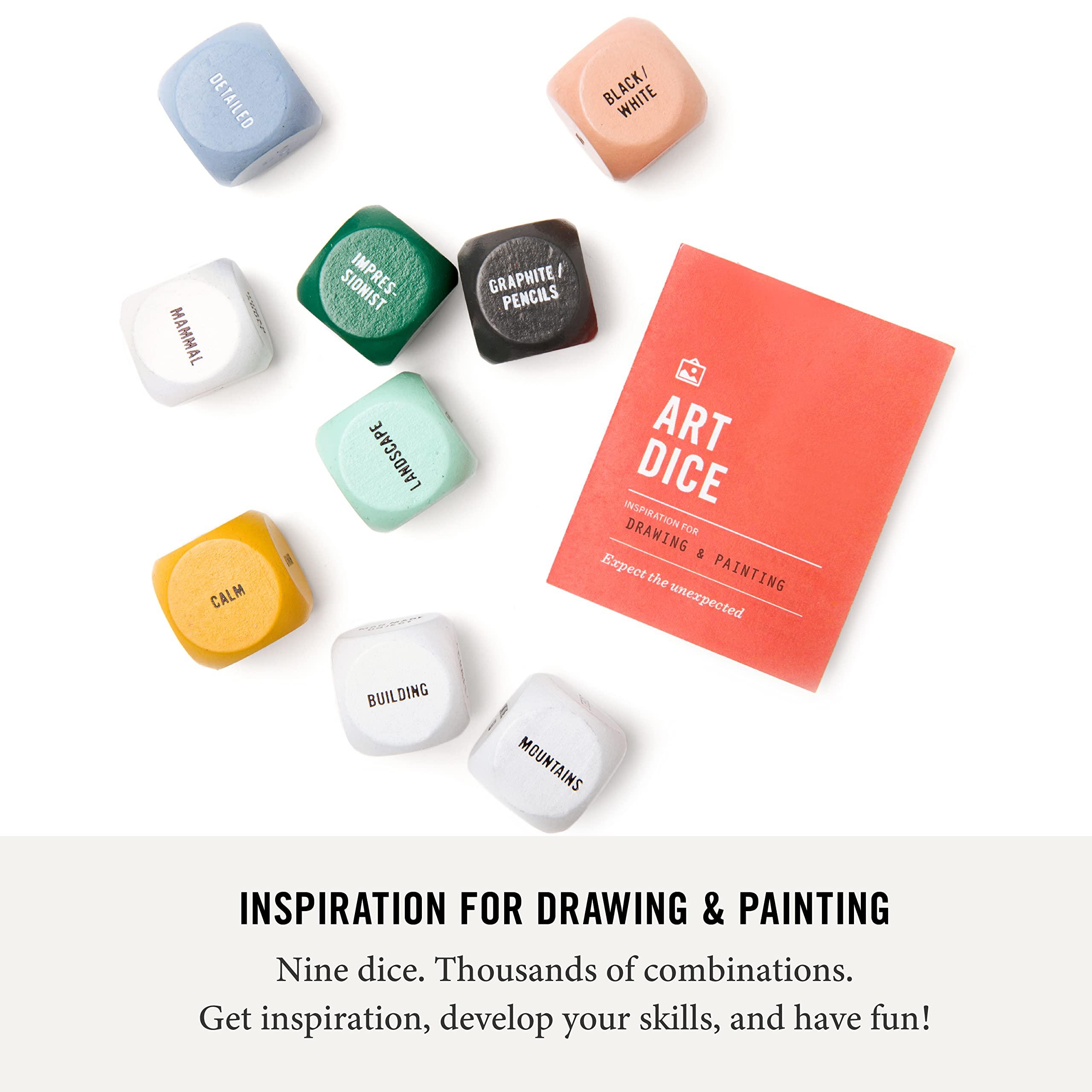 Two Tumbleweeds Art Dice - Drawing & Painting Game for Adults, Artists & Teachers - Set of 9 Dice for Creative Inspiration - Drawing Prompts for Studio and Classroom - Gift for Artist - 1+ Players - Image 3