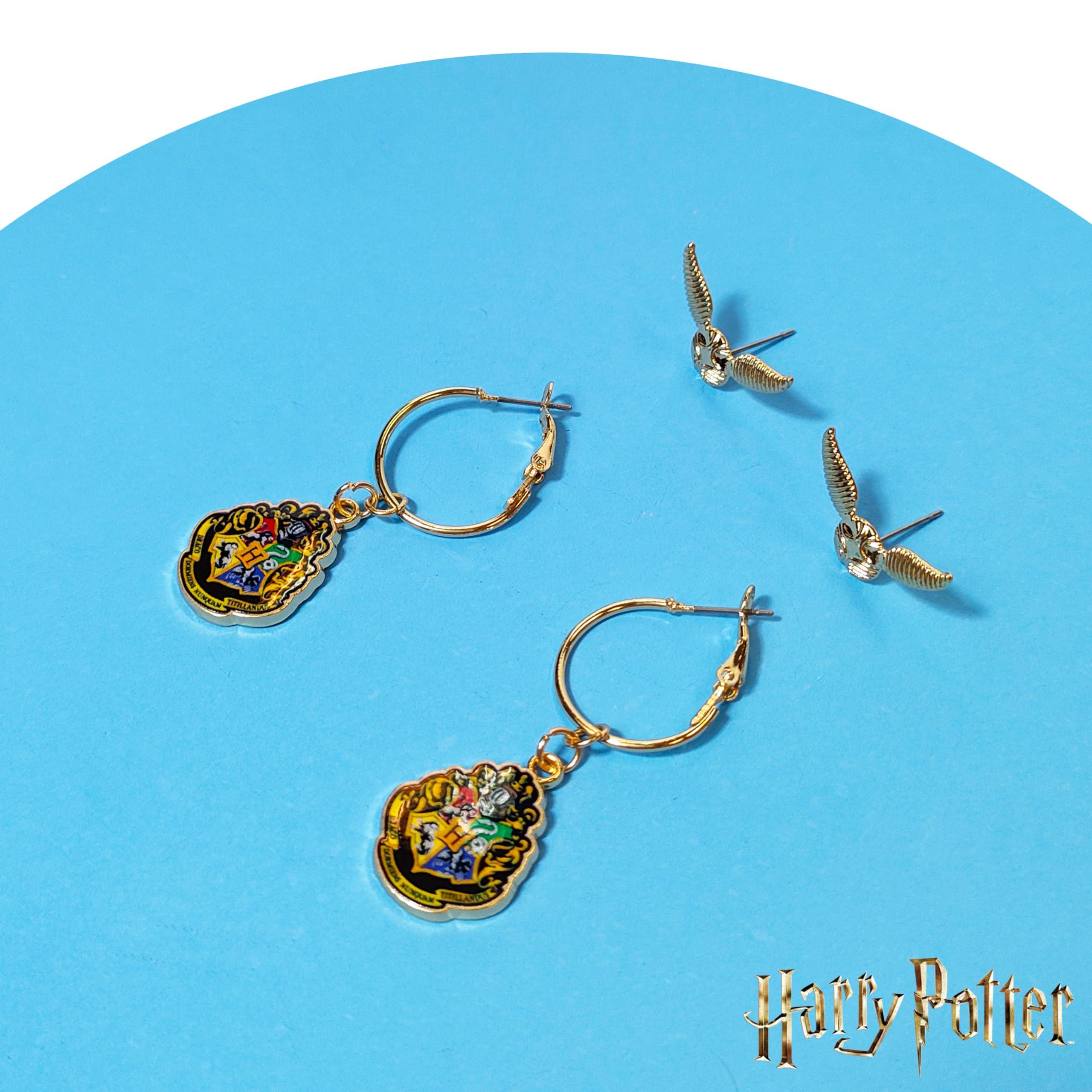 LUV HER Harry Potter Earrings 2 Hypoallergenic Earrings for Girls 1 Stud Earring 1 Fishhook Drop Earring Sets with Charms One Size Fits All Jewelry for Women Accessories Ages 4+ - Image 5