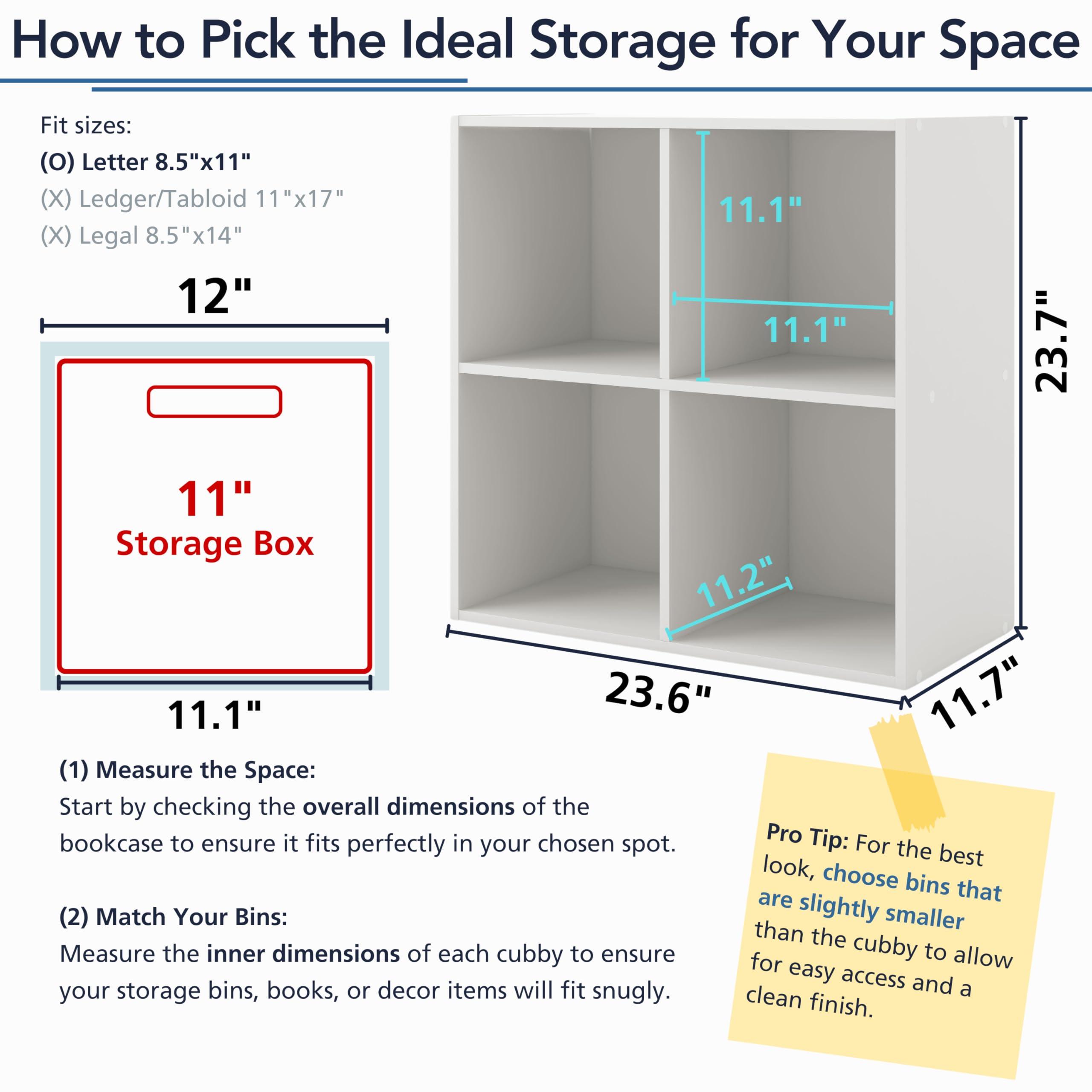 HOMES: INSIDE + OUT Apexa 2-Tier Cube Storage Organizer Shelves, Stackable Wood Bookcase Fits Cubby Bins for Organization, Dorm Teen Room Decor & Home Office, Black - Image 13