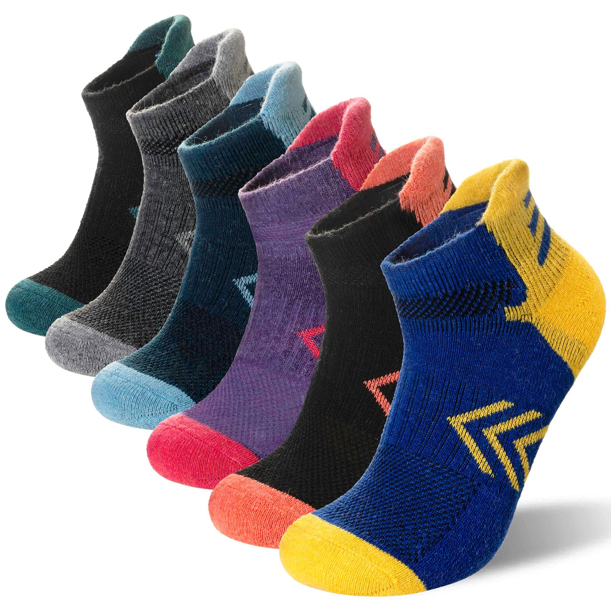 Velice Merino Wool Ankle Hiking Running Socks for Women Compression Thick Athletic Cushion Breathable No Show Socks 6 Pairs - Image 1
