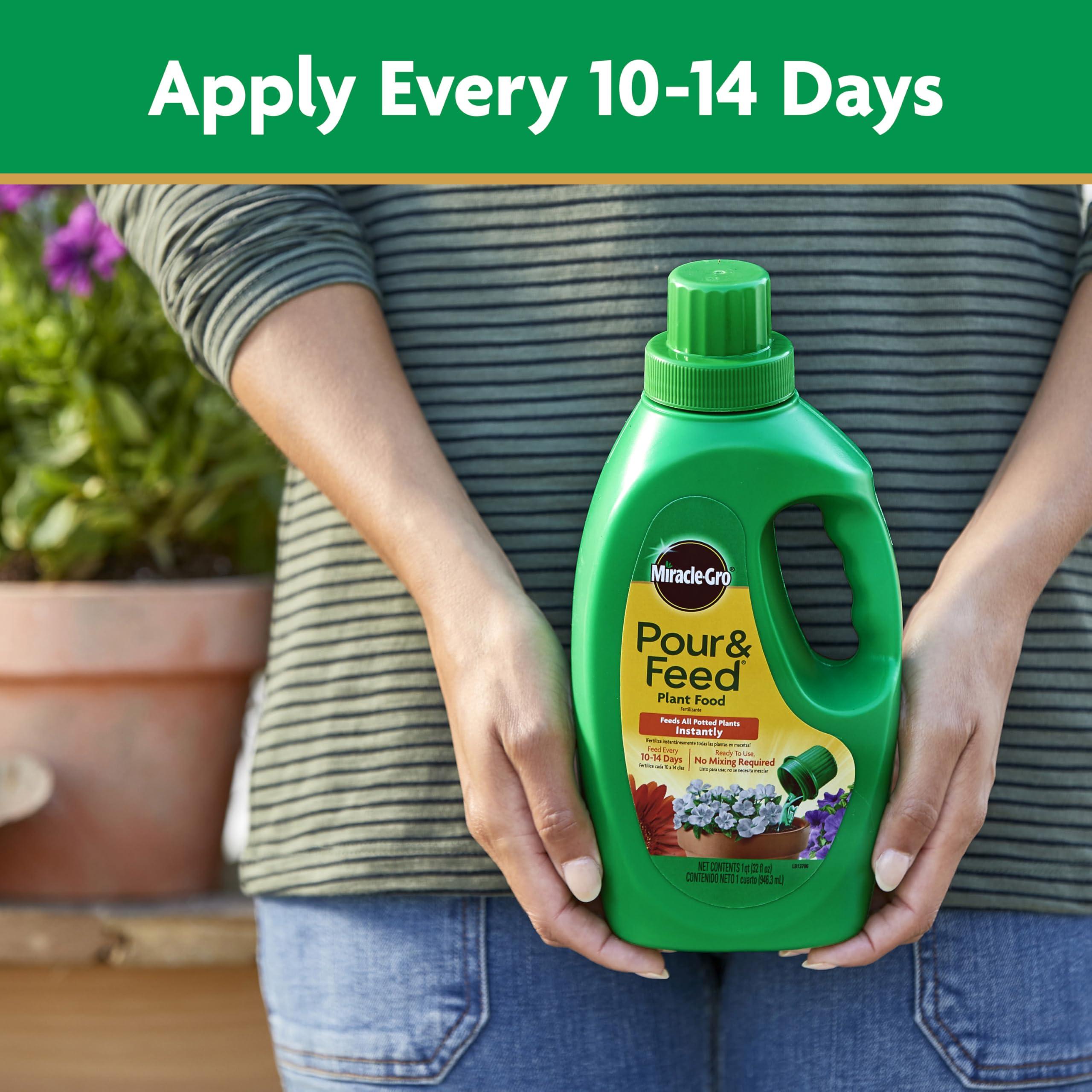 Miracle-Gro Pour & Feed Plant Food, Fertilizer Instantly Feeds Live Plants, For Outdoor & Indoor Plants in Containers, 32 oz. - Image 7