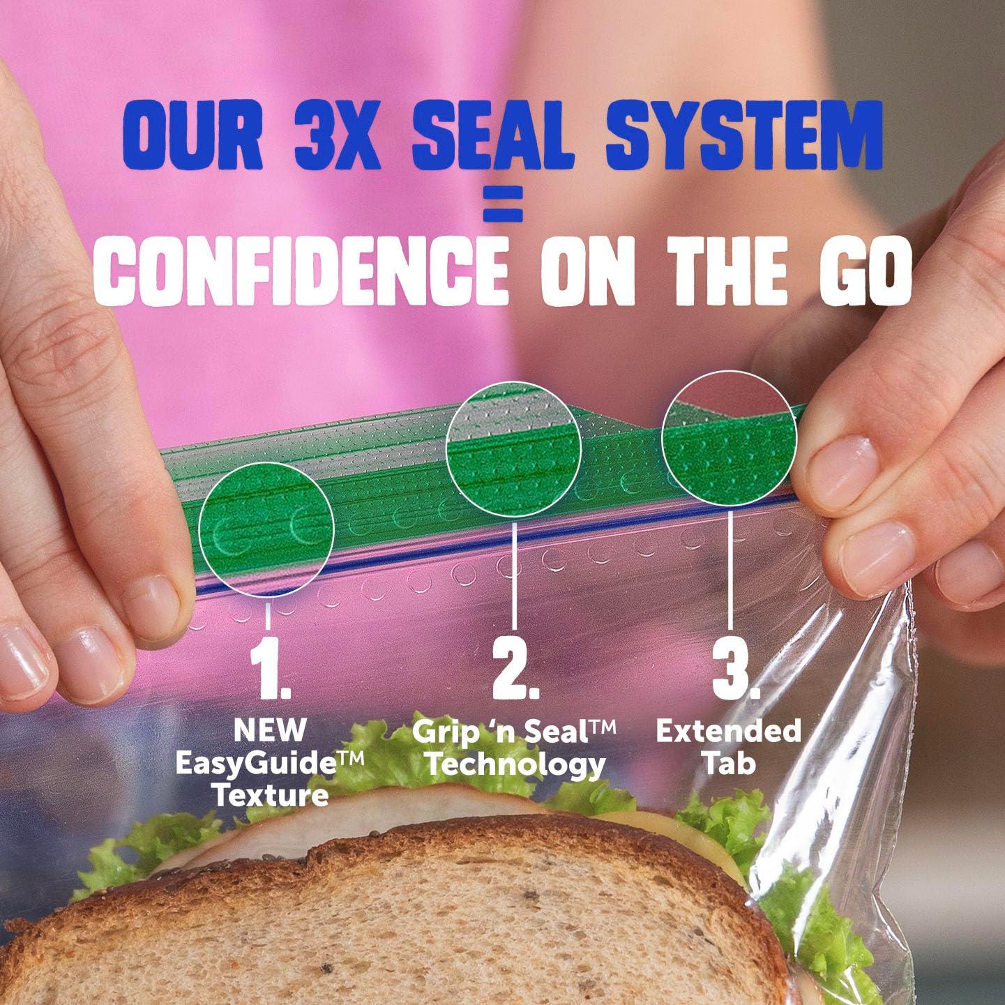 Ziploc Sandwich and Snack Bags, Storage Bags for On the Go Freshness, Grip 'n Seal Technology for Easier Grip, Open, and Close, 90 Count - Image 2