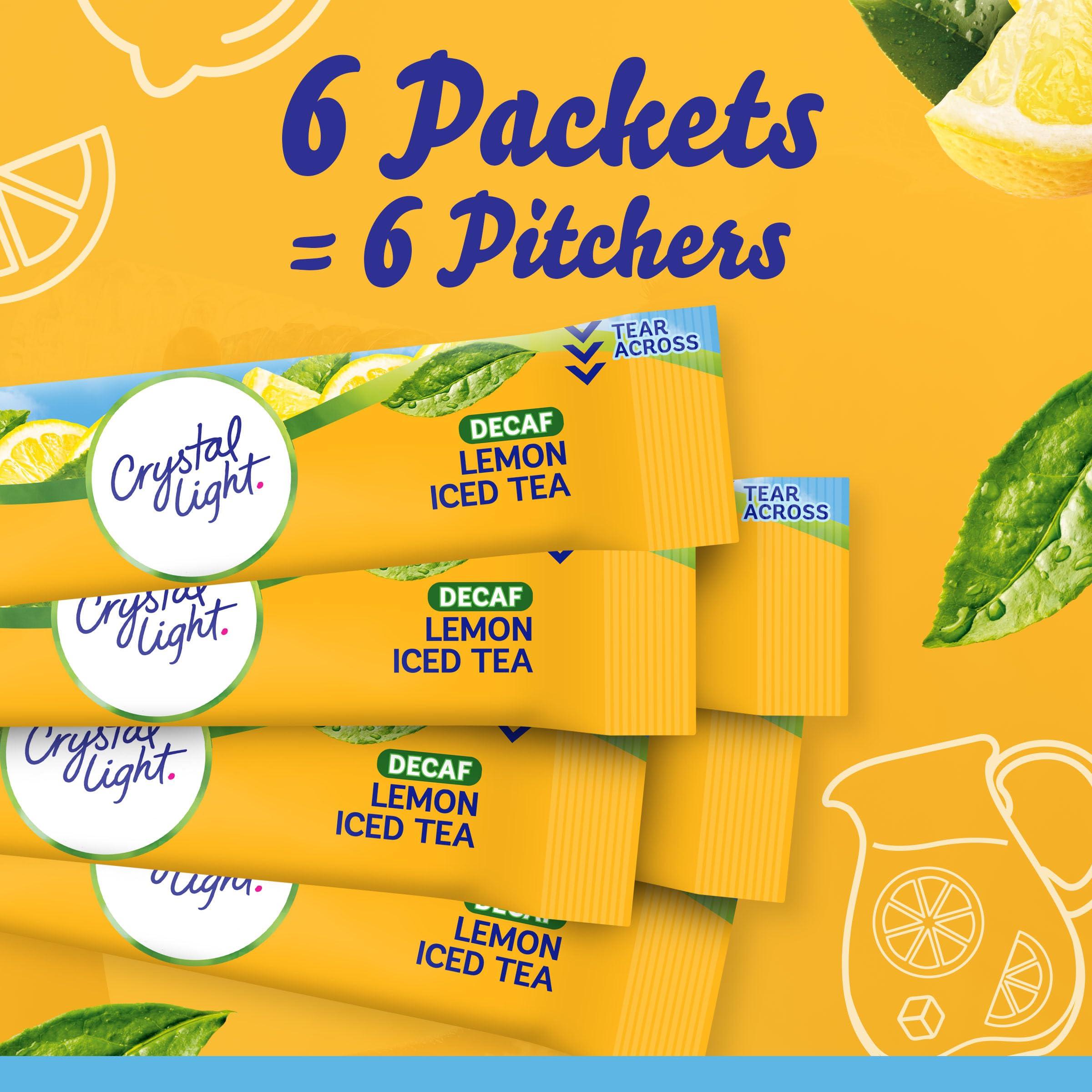 Crystal Light Decaf Lemon Iced Tea Naturally Flavored Powdered Drink Mix, 72 ct Pack, 12 Canisters of 6 Pitcher Packets - Image 7