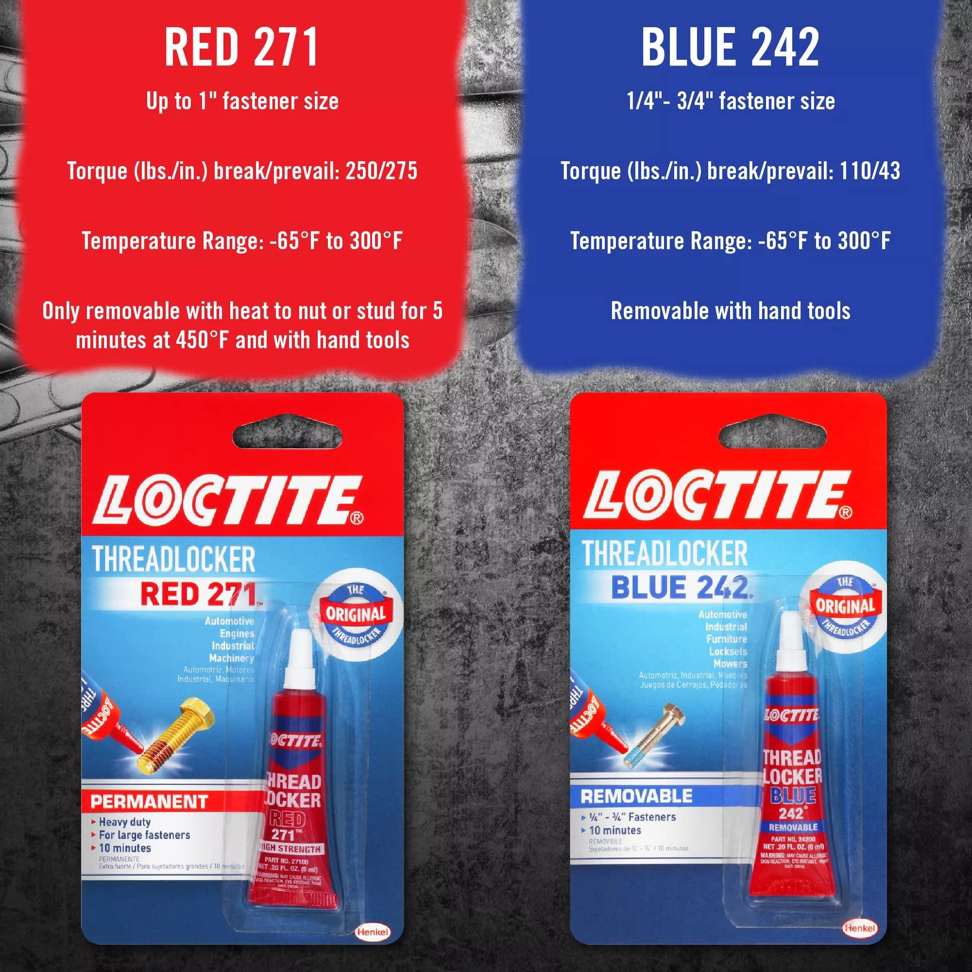 Loctite Threadlocker Blue 242 - Removable Thread Lock Glue for Nuts, Bolts, & Fasteners, Medium Strength Screw Glue to Prevent Loosening & Corrosion - 6 ml, 1 Pack - Image 5
