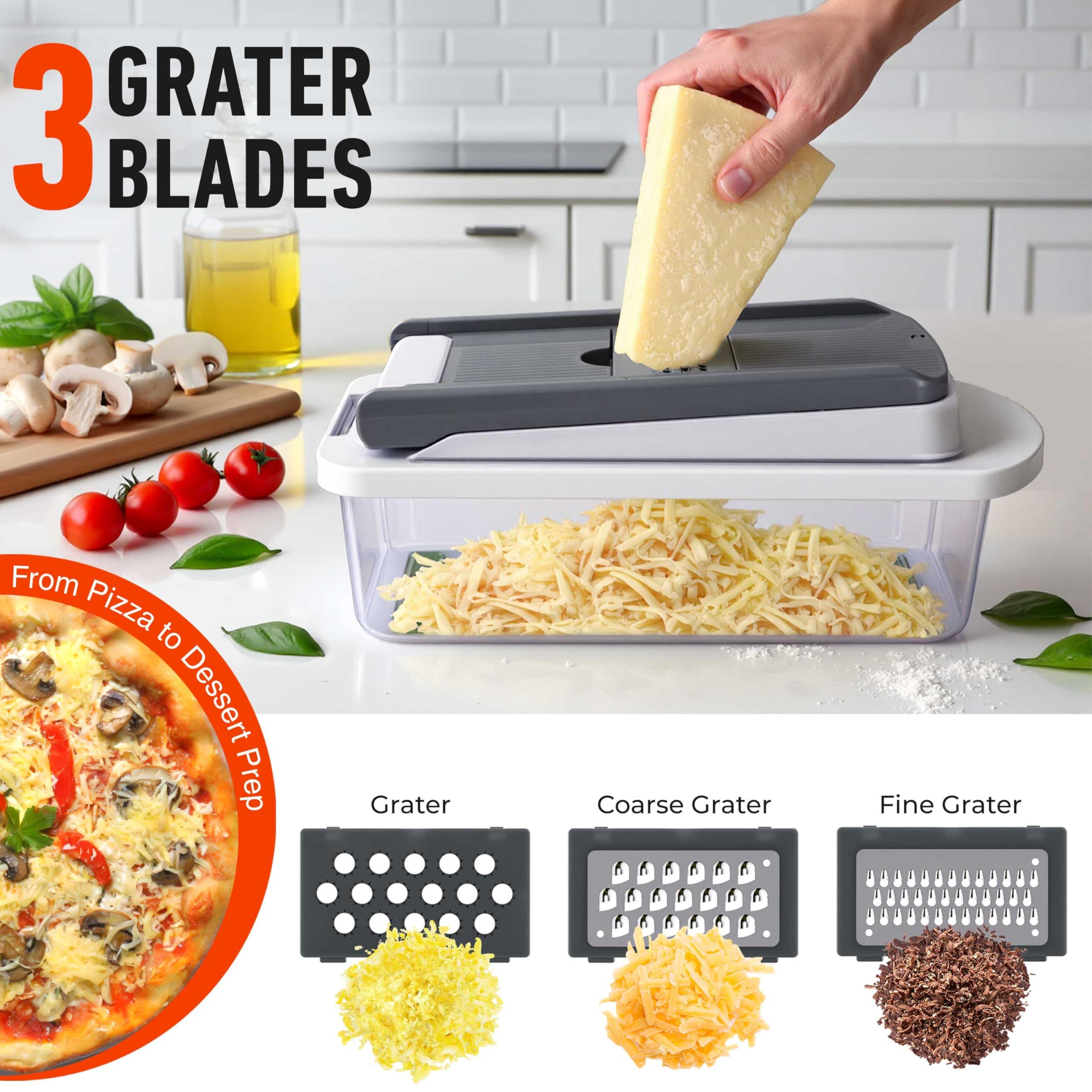 Mueller Pro-Series 10-in-1, 8 Blade Vegetable Chopper, Onion Mincer, Cutter, Dicer, Egg Slicer with Container, French Fry Cutter Potatoe Slicer, Home Essentials & Kitchen Gadgets, Salad Chopper - Image 6