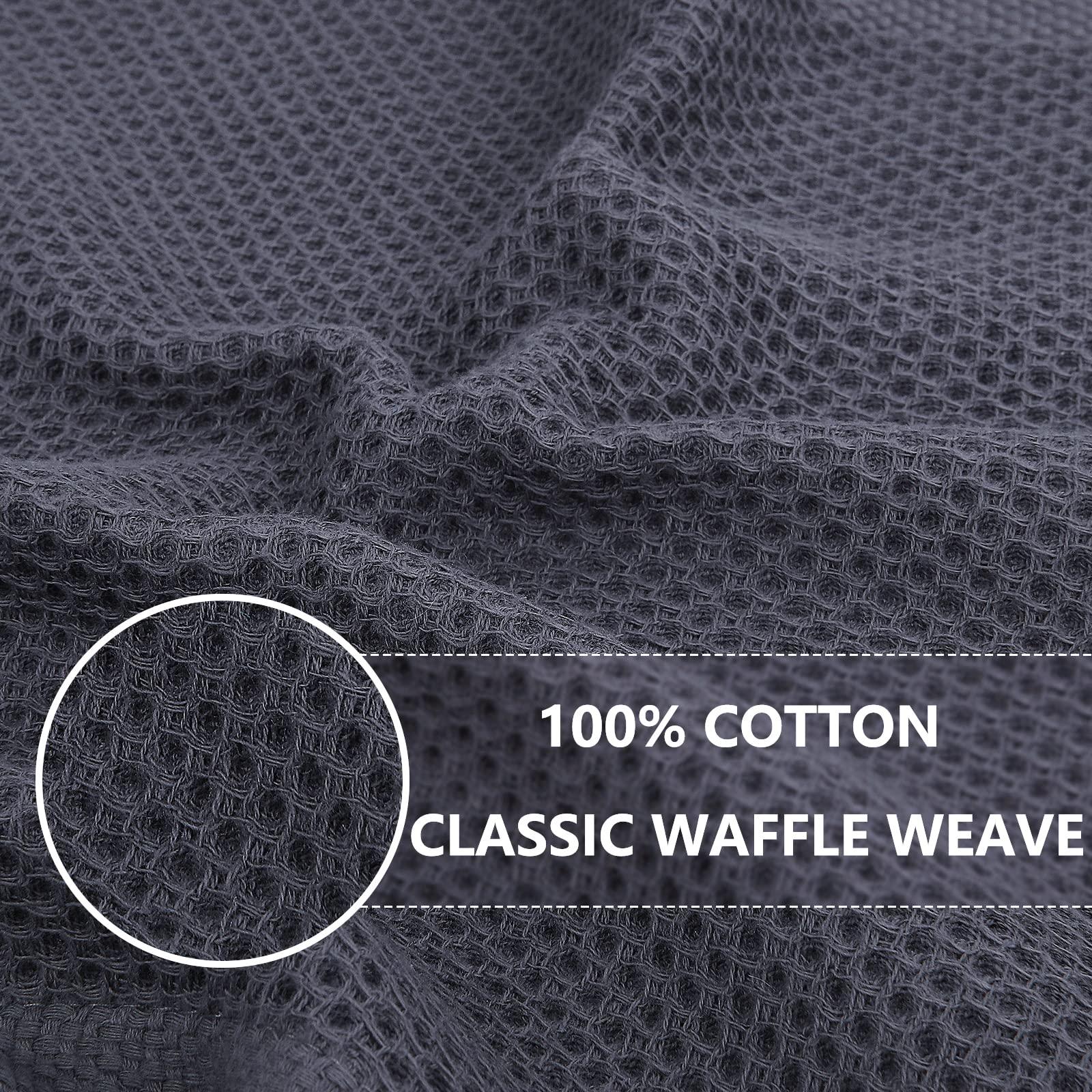 Homaxy 100% Cotton Waffle Weave Kitchen Dish Cloths, Ultra Soft Absorbent Quick Drying Dish Towels, 12 x 12 Inches, 6-Pack, Dark Grey - Image 4