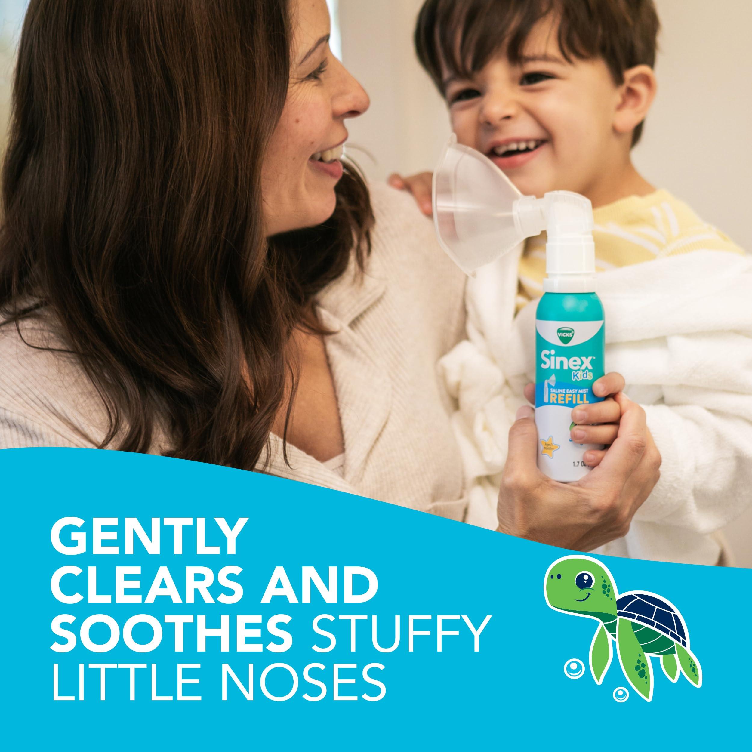 Vicks Sinex Kids Saline Easy Mist, Drug Free Saline, Ages 1 Month+, Gently Clears and Soothes Everyday Stuffy Noses, Safe for Daily Use, 1.7 OZ - Image 6