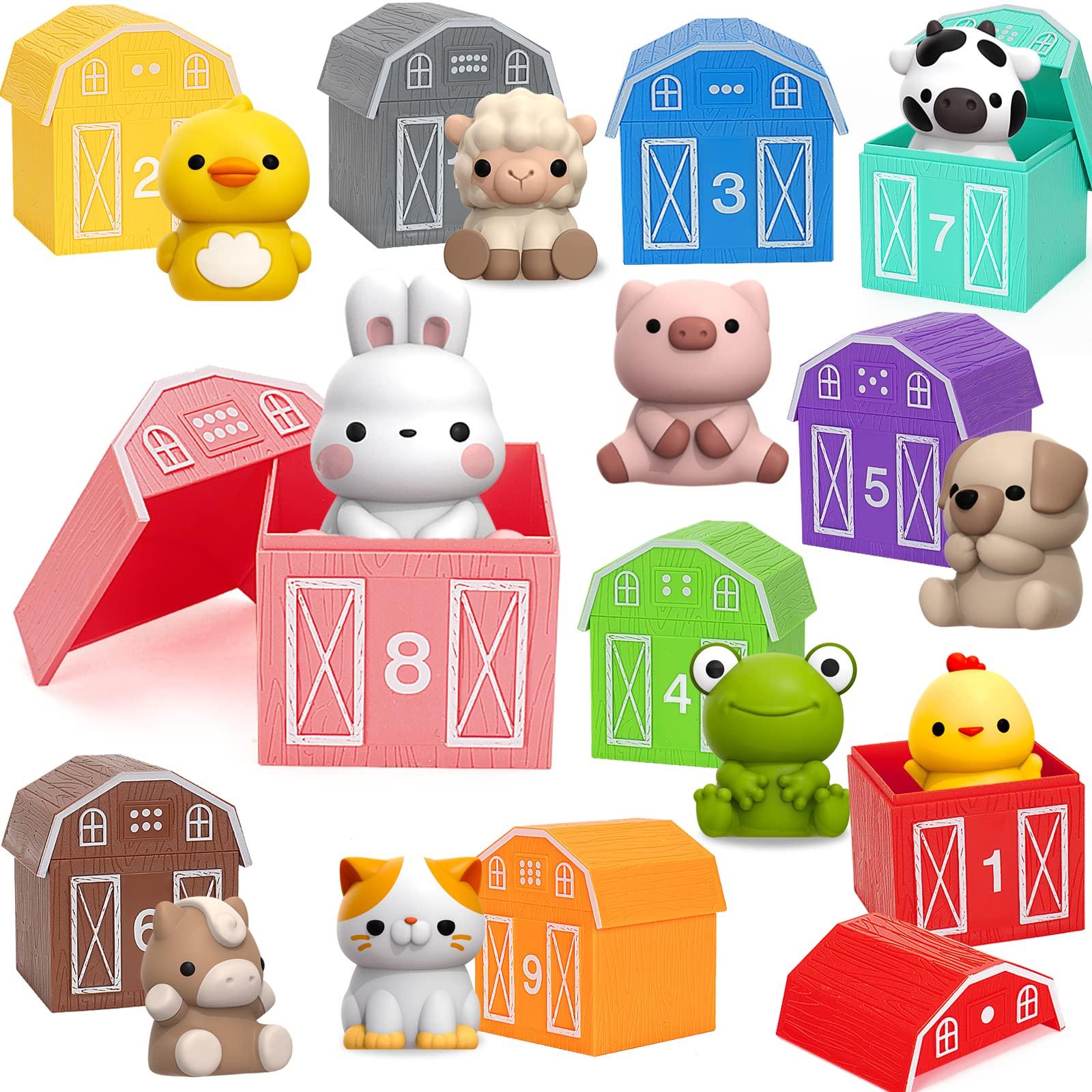 Learning Toys for 1,2,3 Year Old Toddlers, 20Pcs Farm Animals Toys Montessori Counting, Matching & Sorting Fine Motor Games, Christmas Birthday Easter Gift for Baby Boys Girls Age 12-18 Months - Image 1