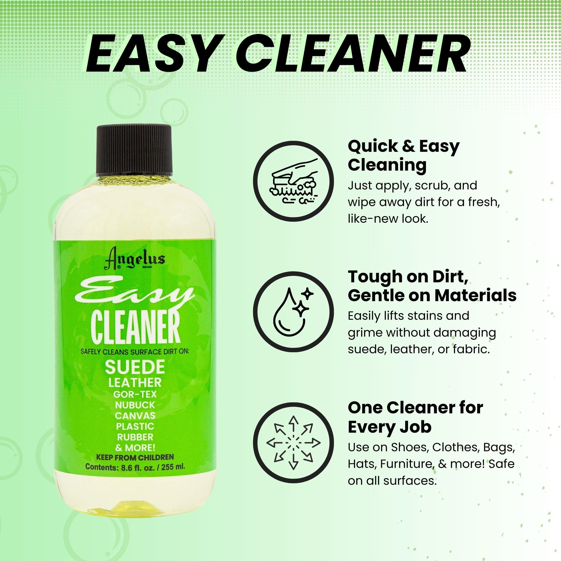 Angelus Easy Cleaner, Premium Shoe Cleaner, Safe for Sneakers, Leather, Suede, Canvas, and More – Removes Dirt and Stains | Made in USA - 8.6 fl oz - Image 2