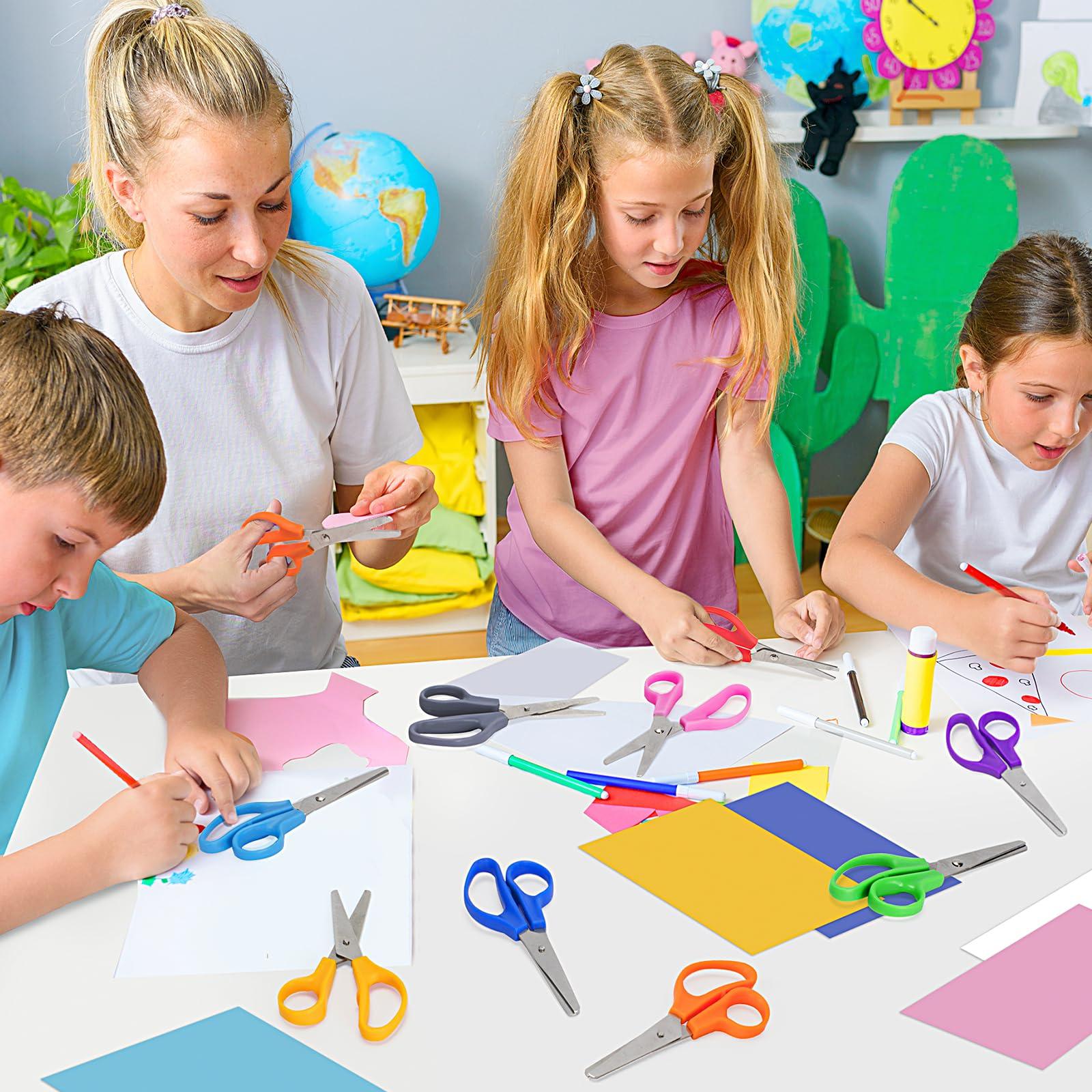 Toidgy 50 Pack Kids Scissors, 5 Inch Scissors Bulk for School, Blunt Tip Scissors for Kids Student Teacher,Kids Safety Scissor for Preschool Classroom Office Home,School Supplies Craft Cutting Paper - Image 7