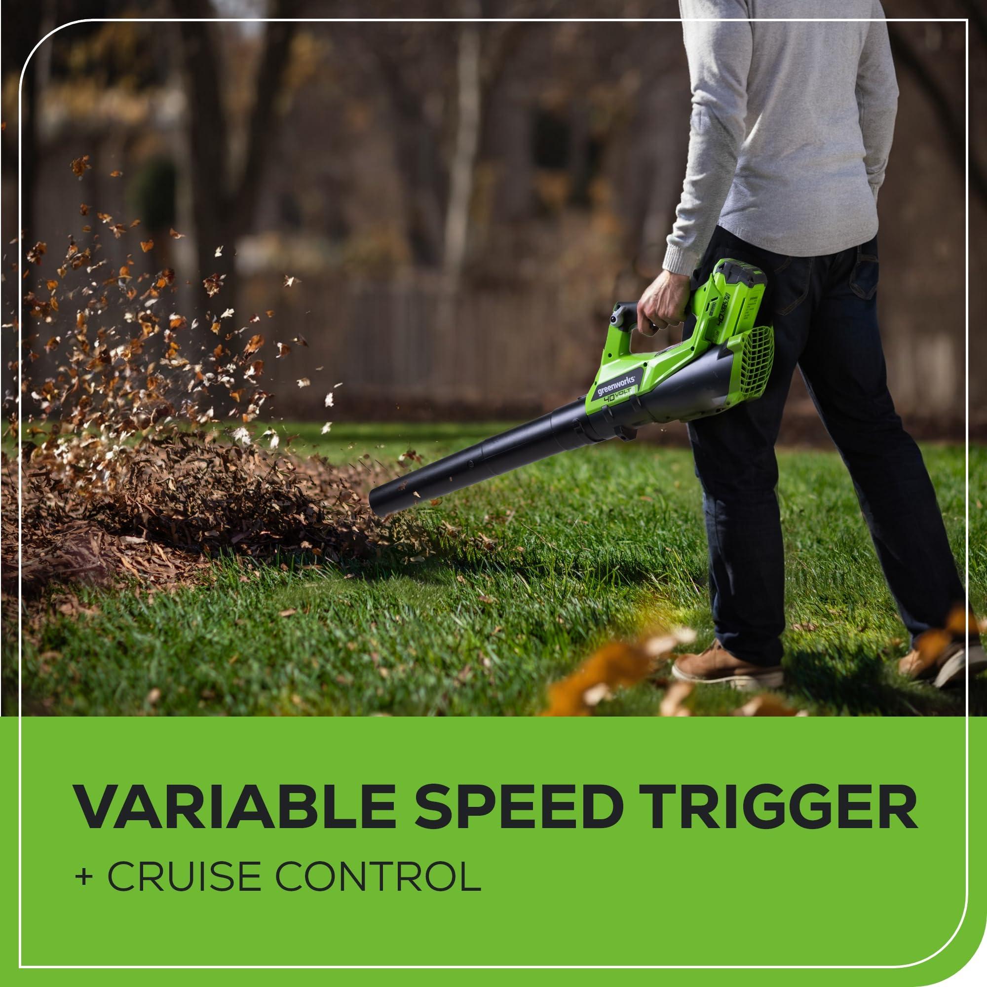 Greenworks 40V Cordless String Trimmer + Leaf Blower Combo Kit, 2.0Ah Battery and Charger Included - Image 5