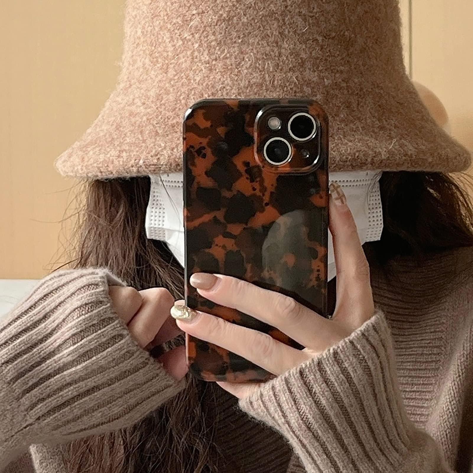 Tortoise Shell Retro Phone Case Compatible with iPhone 14 2022 Chic Amber Brown Leopard Stylish Classic Soft Slim Protective Cover for iPhone14 6.1inch - Image 6