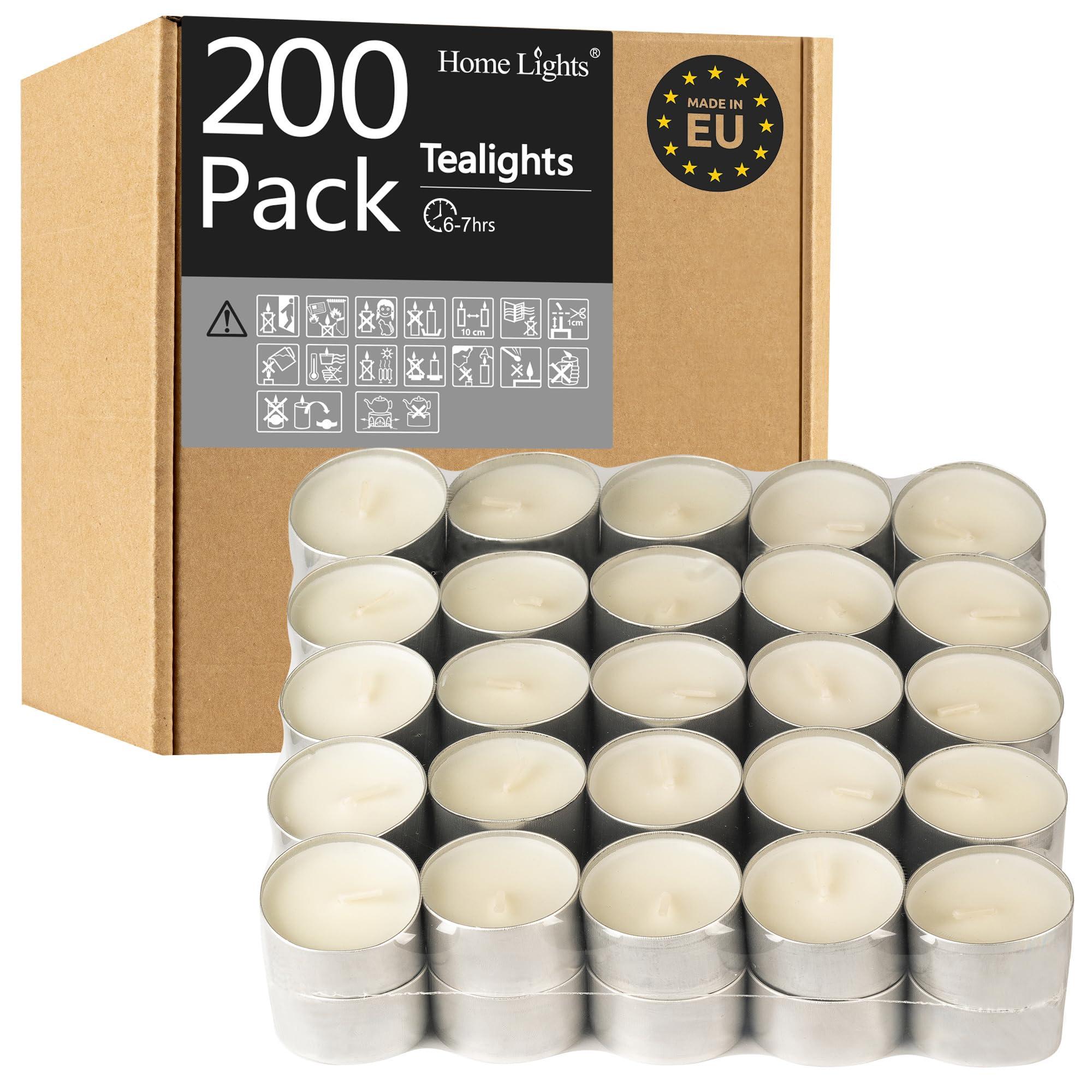 Unscented White Tealight Candles -200 Packs, 6 to 7 Hour Burn Time Smokeless Tea Light Candles, Mini Votive Paraffin Candles with Cotton Wicks for Shabbat, Weddings, Christmas, Home Decor - Image 1