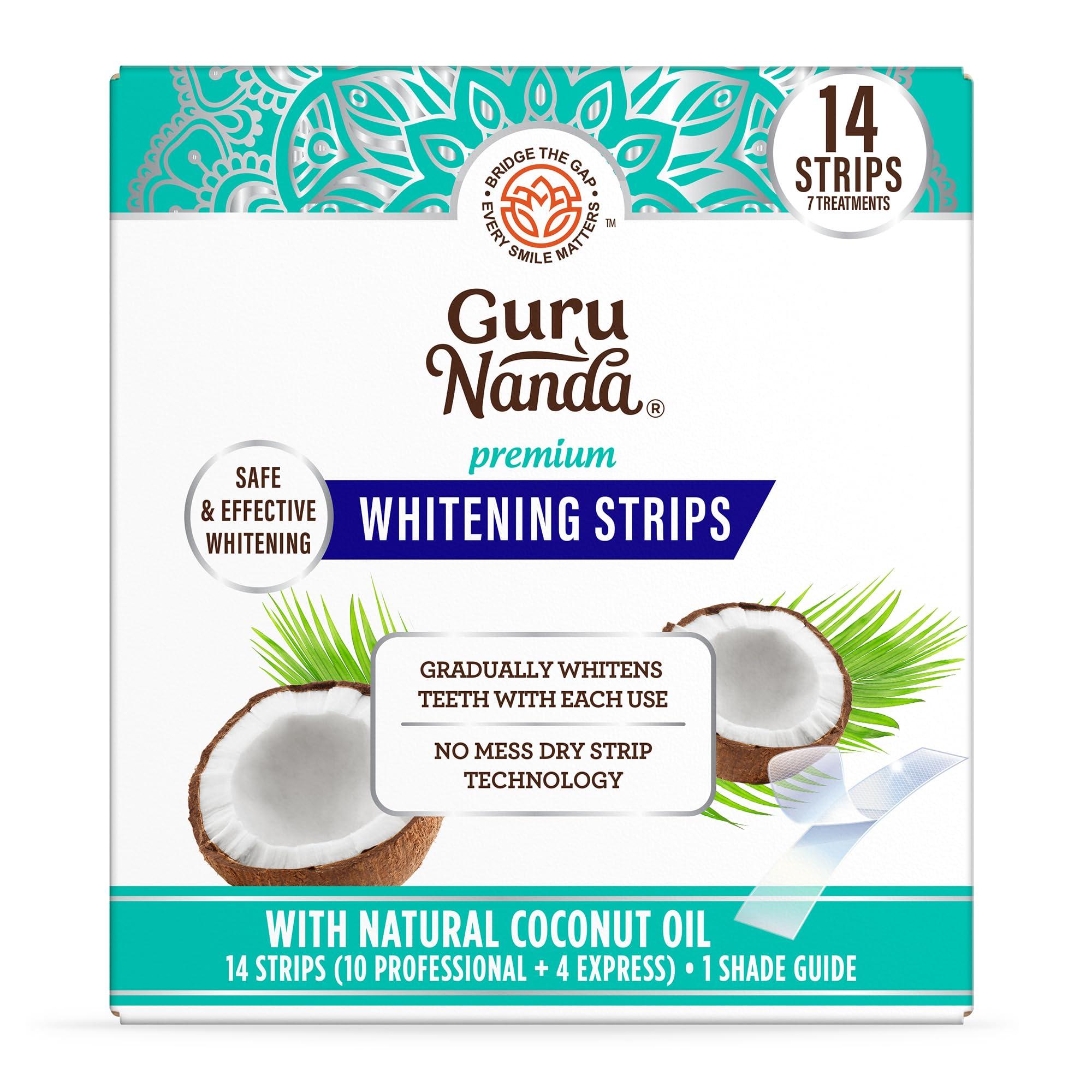 GuruNanda Teeth Whitening Strips - 7-Day Treatment with Non-Slip, Dry Strip Technology - Whitening Designed with Care for a Brighter Smile