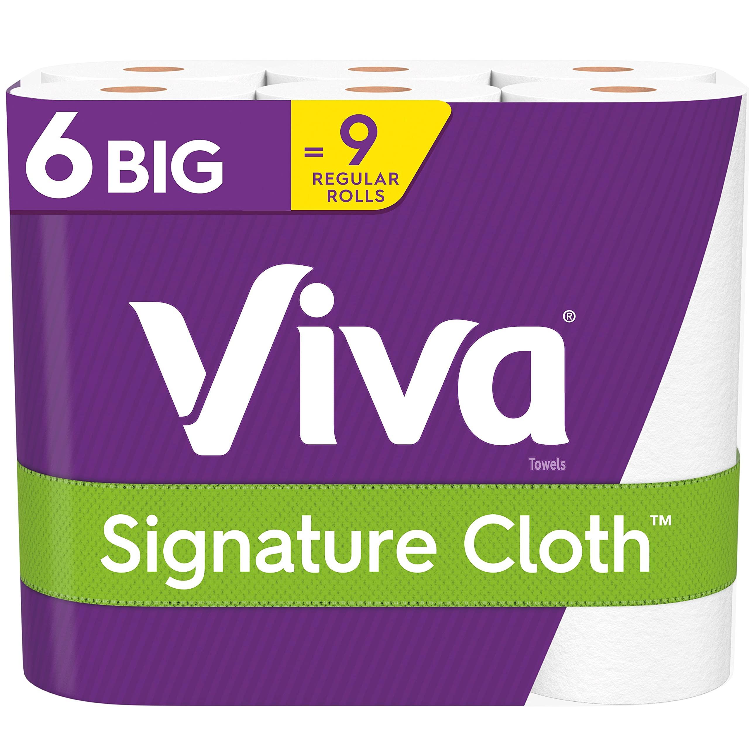 Viva Signature Cloth Paper Towels, Choose-A-Sheet - 6 Big Rolls = 9 Regular Rolls (78 Sheets Per Roll), 6 Count (Pack of 1)