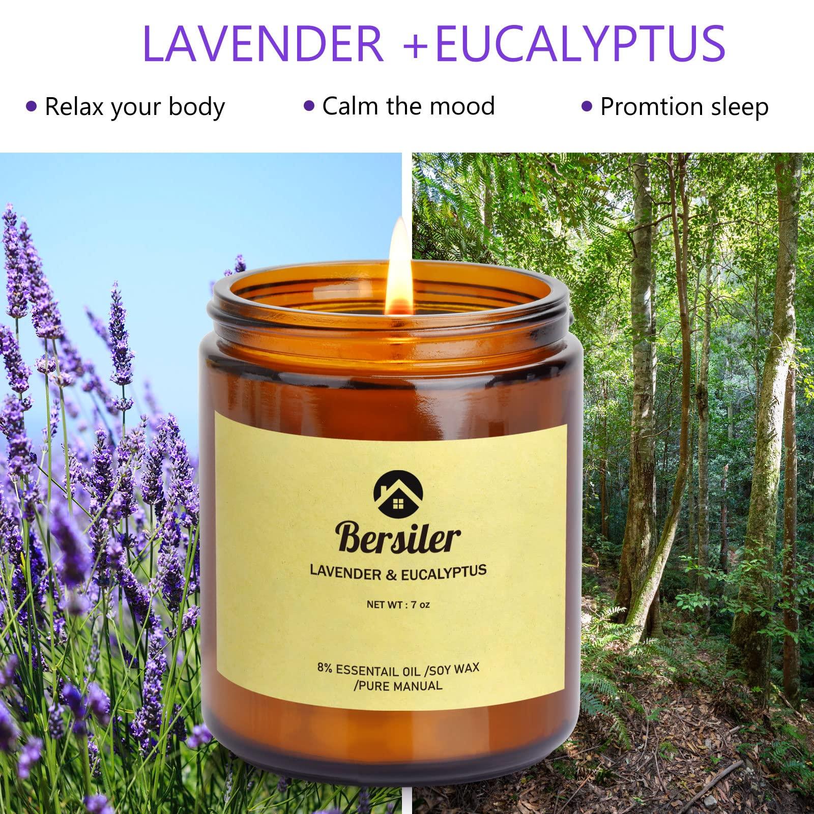 Bersiler Aromatherapy Candles, Scented Candles, 7OZ Lavender Eucalyptus Candles Stress Relief and Relax for Home & Bedroom Gift for Women Birthday Christmas, Soy Wax Candle - Image 2