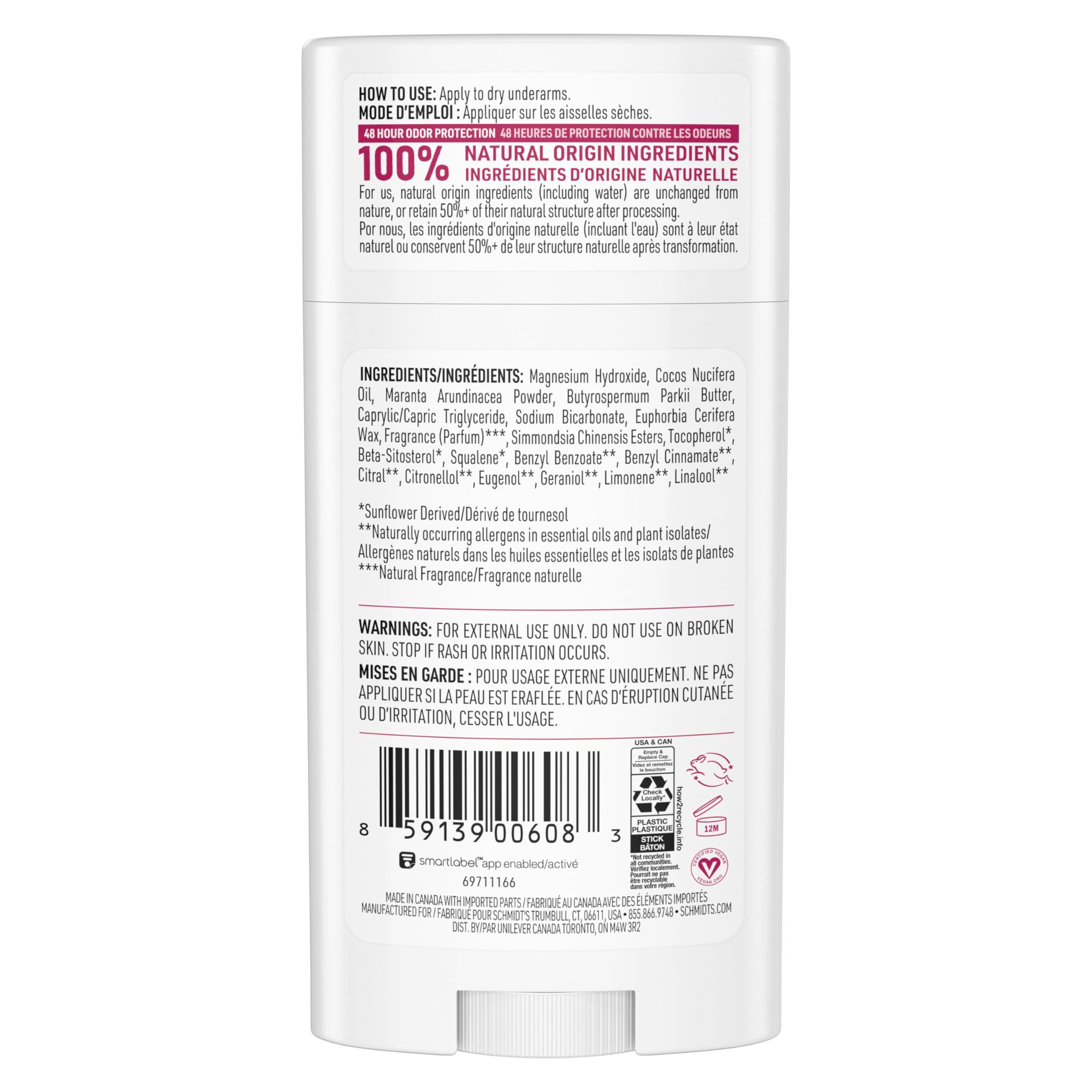Schmidt's Aluminum-Free Vegan Deodorant Rose & Vanilla with 24 Hour Odor Protection 2 Count for Women and Men, Natural Ingredients, Cruelty-Free, 2.65 oz - Image 2
