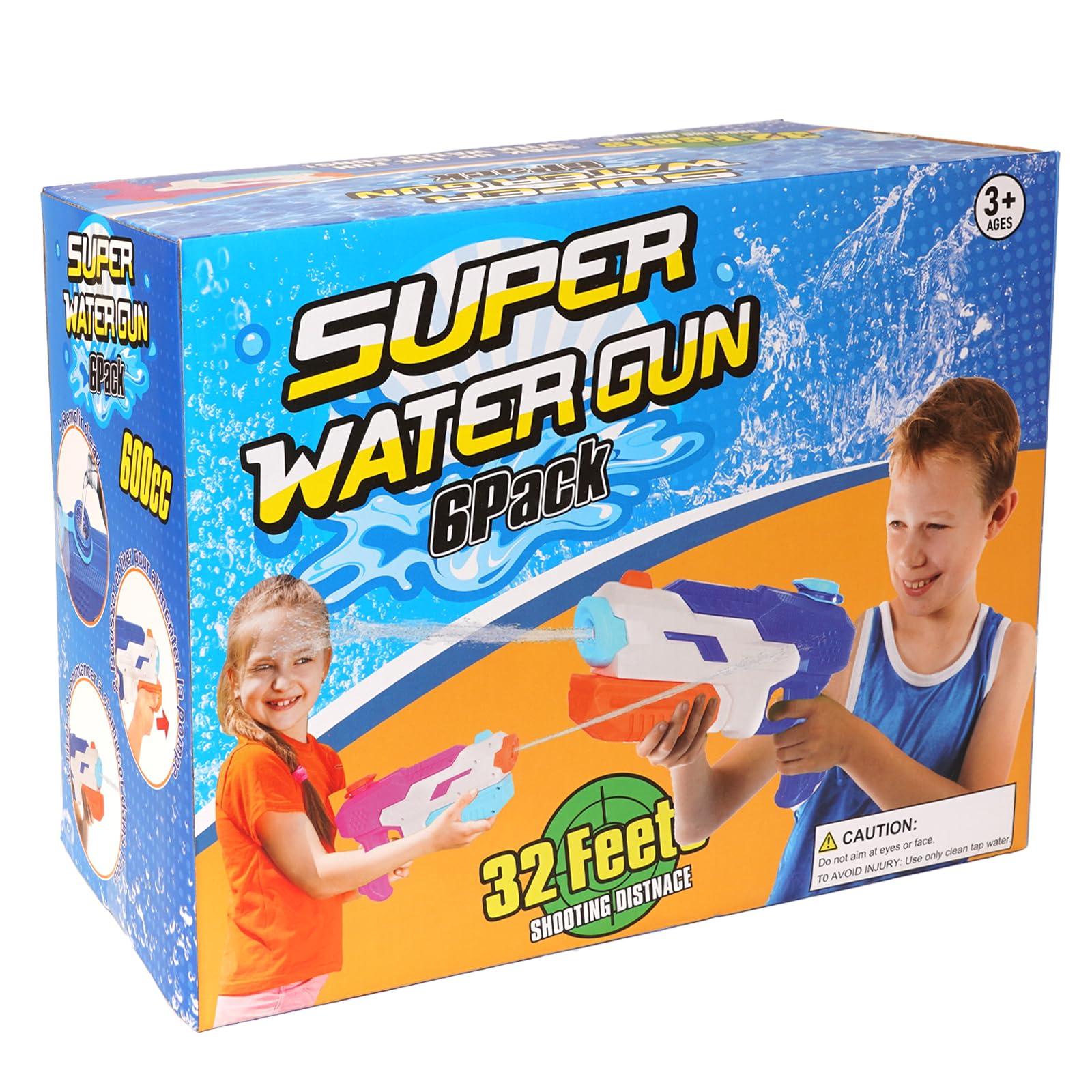 600cc Water Gun for Kids Adults：6 Pack Squirt Blasters Super Water Gun Soaker with Long Range High Capacity for Boys Girls Summer Swimming Pool Beach Outdoor Water Fighting Play Toys Party Favors - Image 8