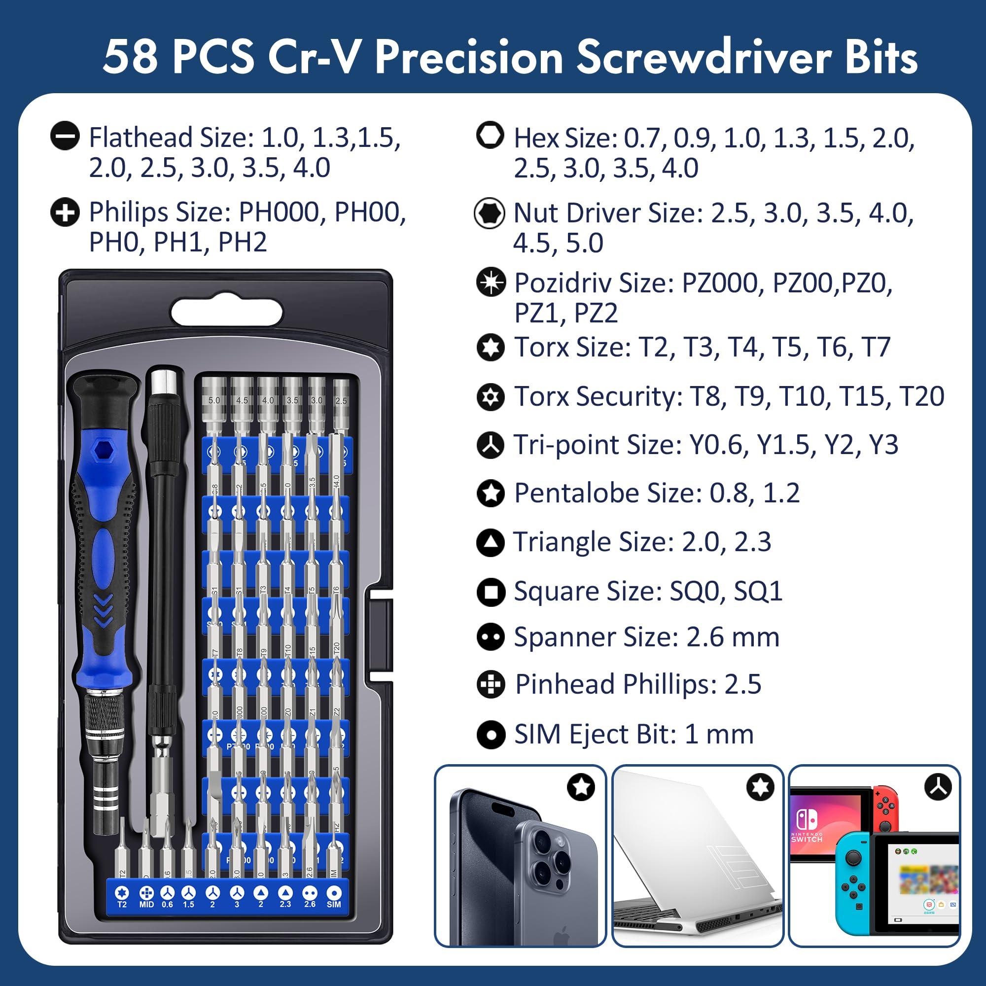 XOOL 82 in 1 Precision Screwdriver Set, Magnetic Electronics Repair Tool Kit with Flexible Shaft and Extension Rod, Compatible for PC, Laptop, iPhone, PS4, PS5, Xbox, Camera, Computer, Tablet - Image 2