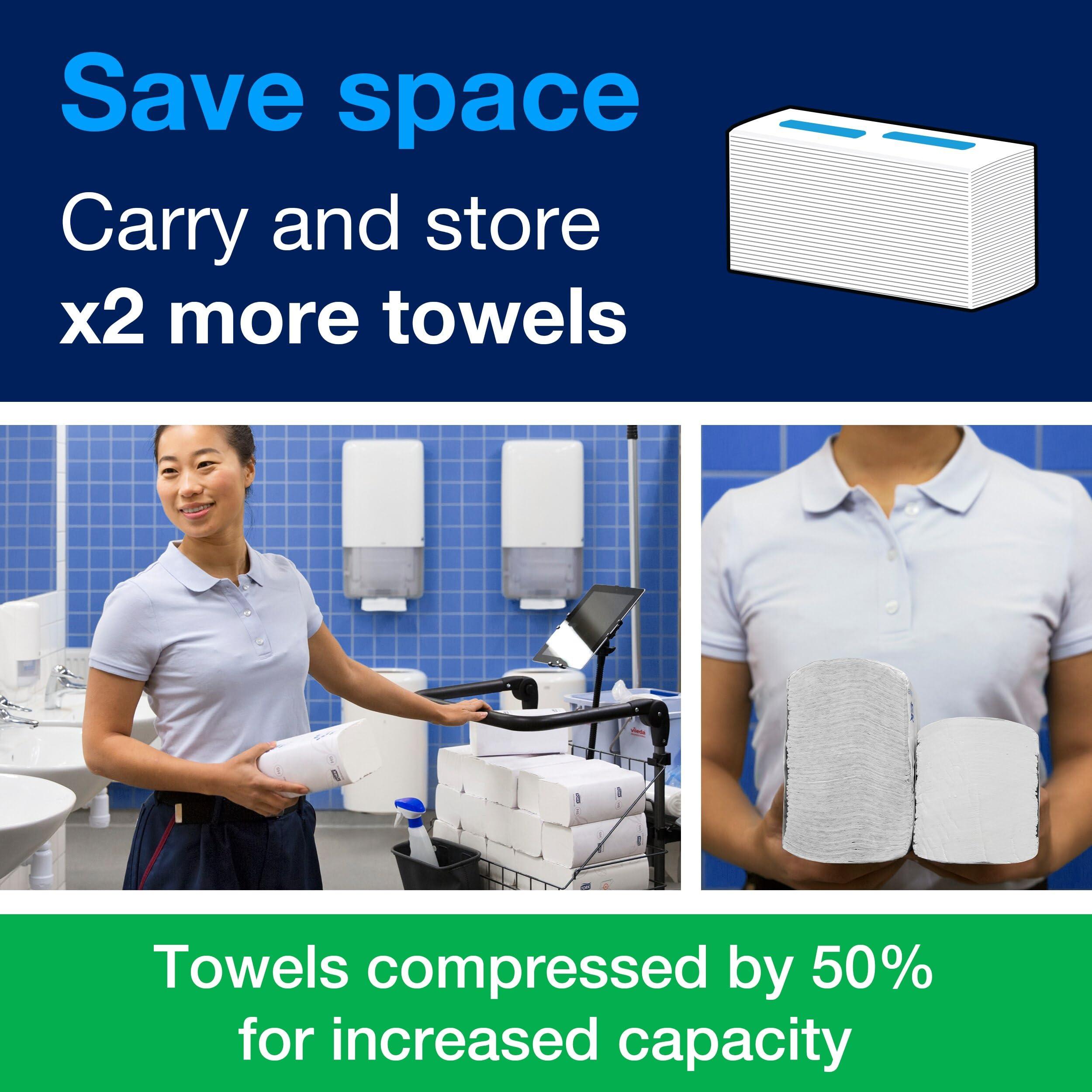 Tork PeakServe Continuous Paper Hand Towels White H5, Premium, Compressed, 12 x 270 sheets, 105066 - Image 9