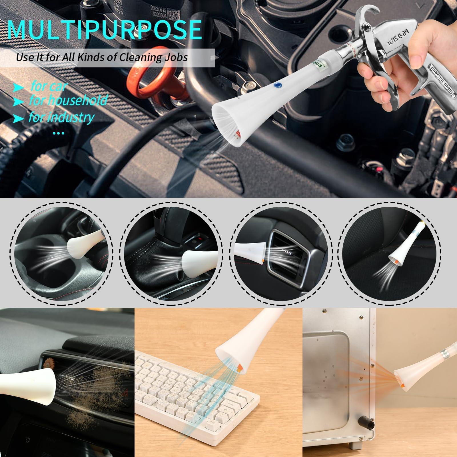 GOCCIDA Tornado Dry Cleaning Gun with Brass Adjustable Air Flow Nozzle,Air Blower Gun Quickly Blasts Dirt and Dust from Surface Works with Air Compressor - Image 7