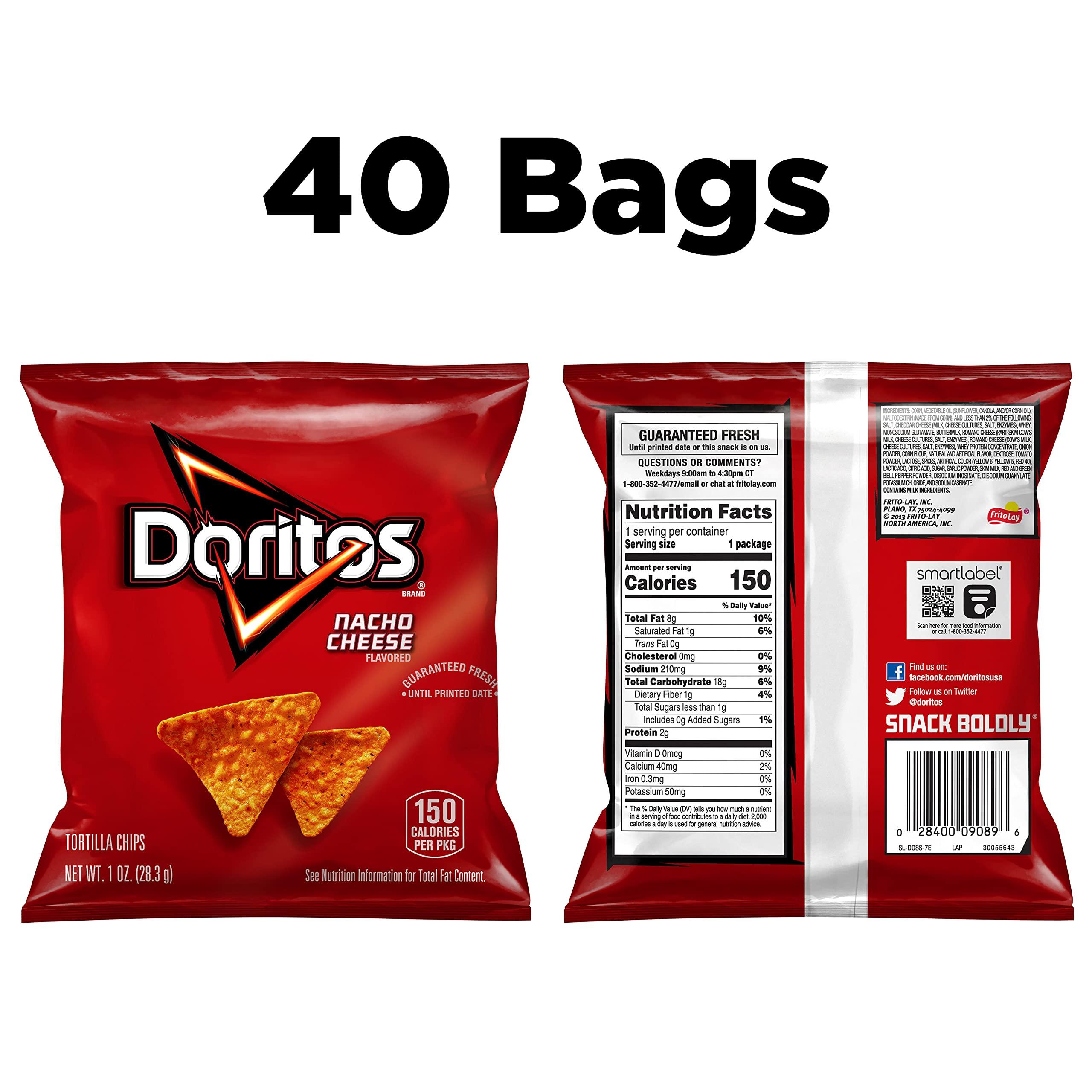 Doritos Flavored Tortilla Chips, Nacho Cheese, 1 Ounce (Pack of 40) - Image 2