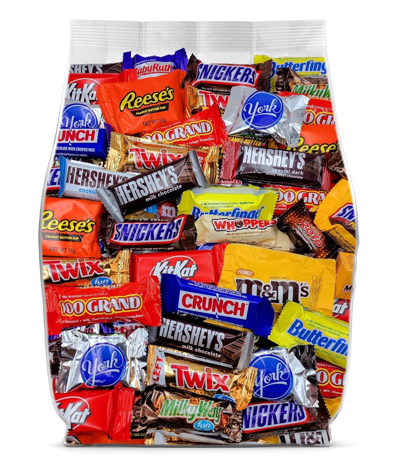 Assorted Chocolate Candy Variety Pack - 2lb Chocolate Candy Individually Wrapped - Bulk Chocolate Assortment Great for Party Favors, Sharing and Snacking - Chocolate Candy Bulk Pack - 2 Pounds