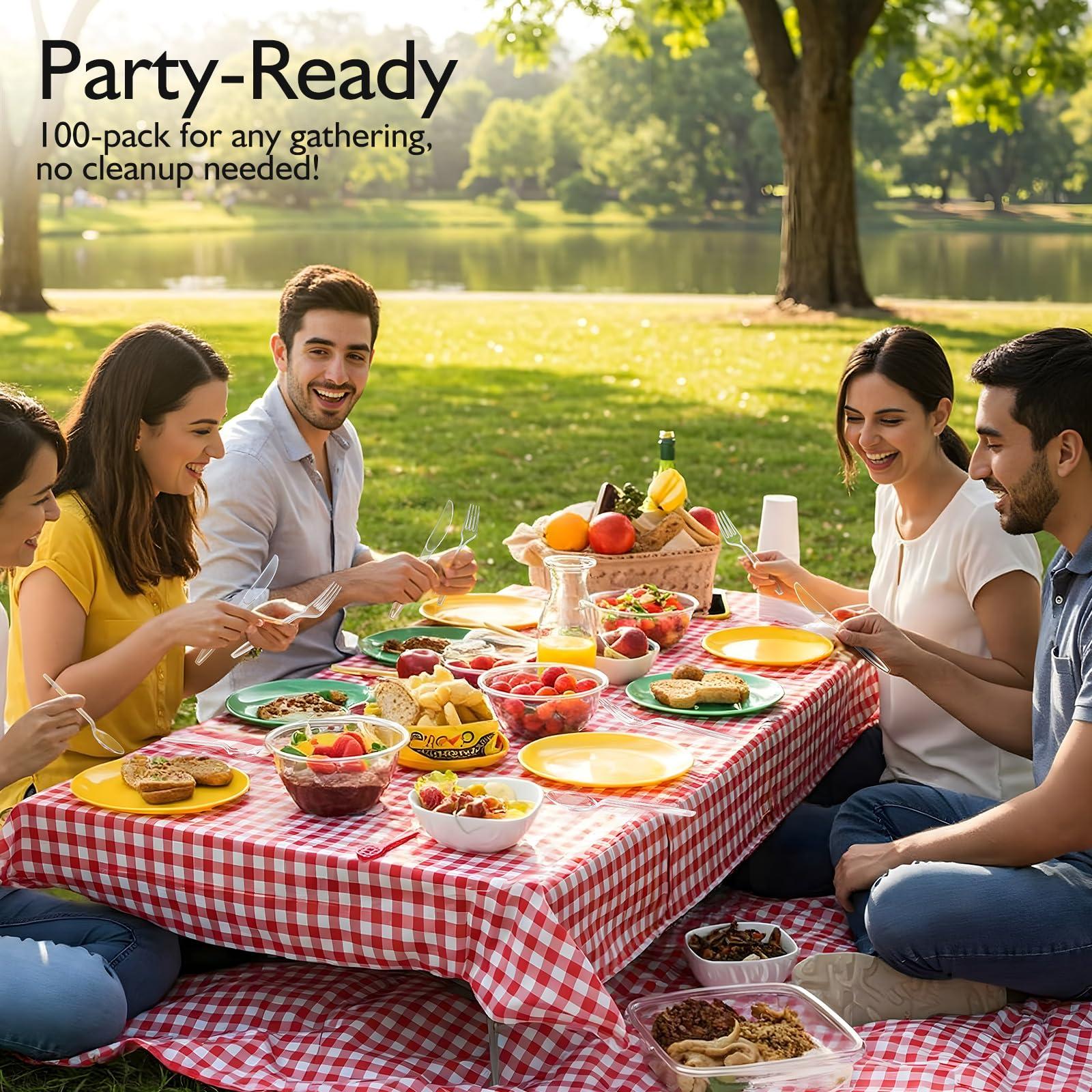 [100 Count] Clear Plastic Spoons Heavy Duty, Premium Disposable Spoons, Durable Plastic Cutlery for for Parties, Picnics, Big Event, Daily Use - Heat Resistant & BPA Free - Clear - Image 7