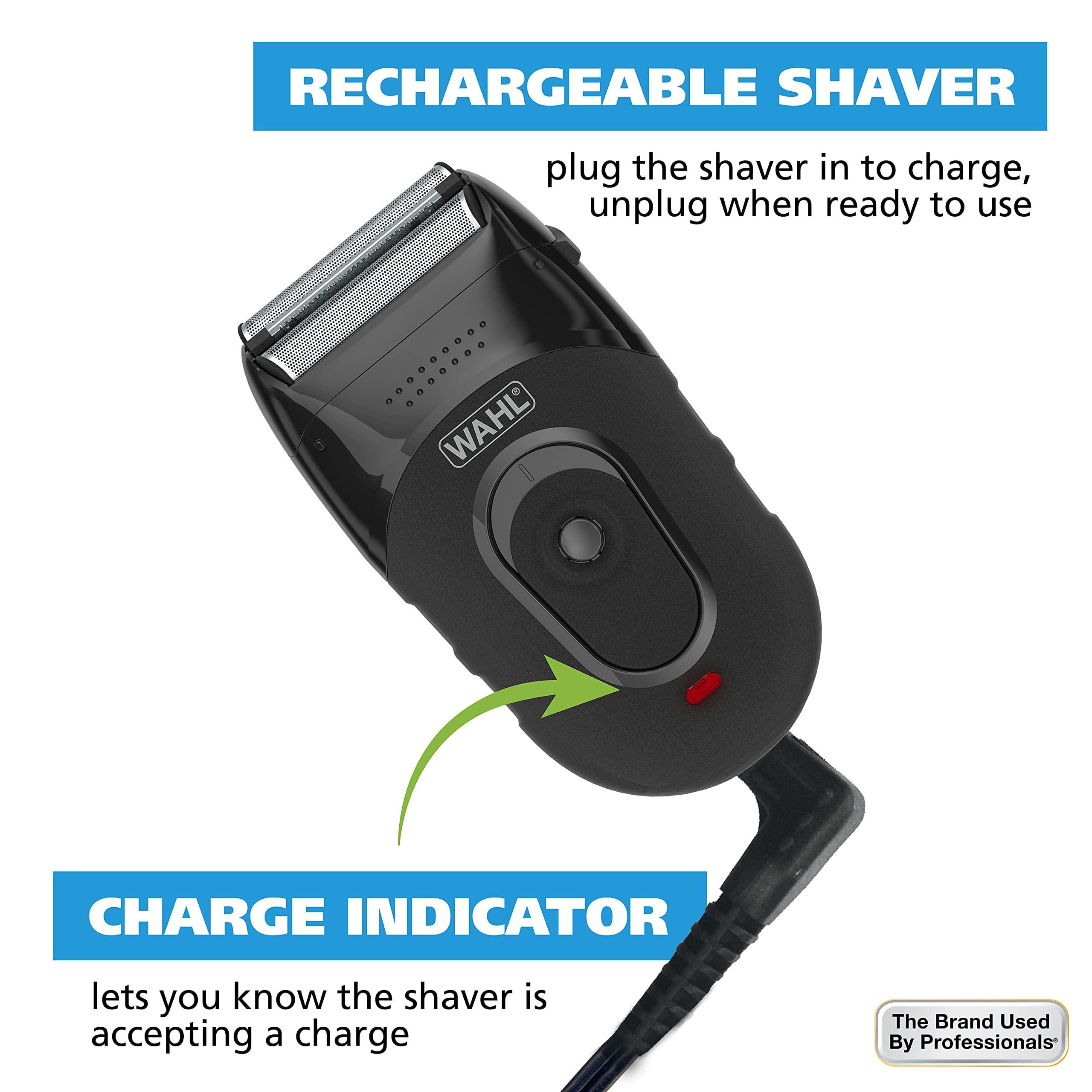 Wahl Compact Rechargeable Lithium Ion Shaver Kit with Hygienic Rinseable Foils & Cutter Bar with Dual Flexible Foils That Move with The Contours of Your Face - 7065 - Image 8