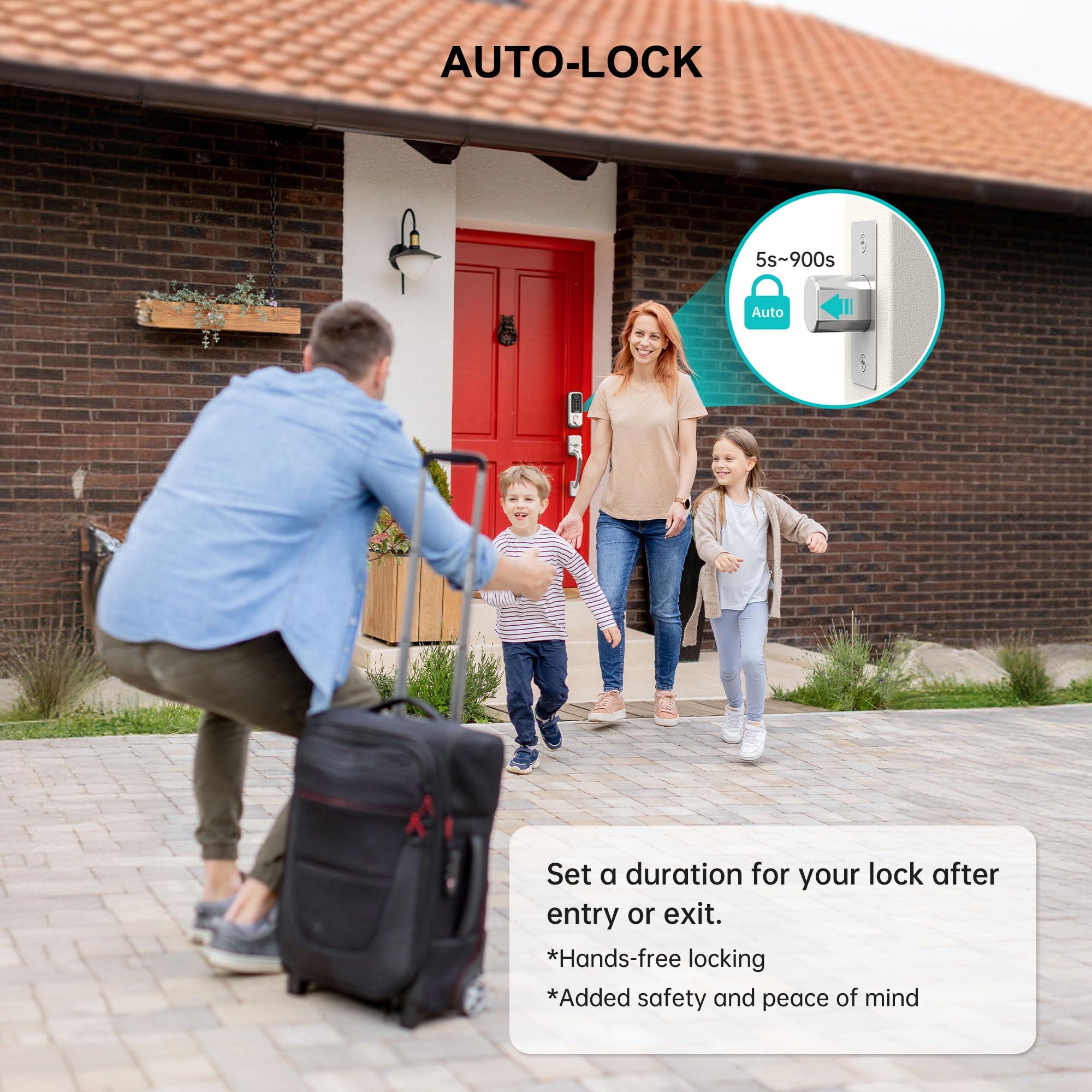 Wi-Fi Smart Deadbolt Keyless Entry: 9-in-1 Hornbill Smart Lock for Front Door, Smart Deadbolt Lock, Electronic Keypad Code Fingerprint Unlock, Works with Alexa for Home Office Hotel, Satin Nickel - Image 6