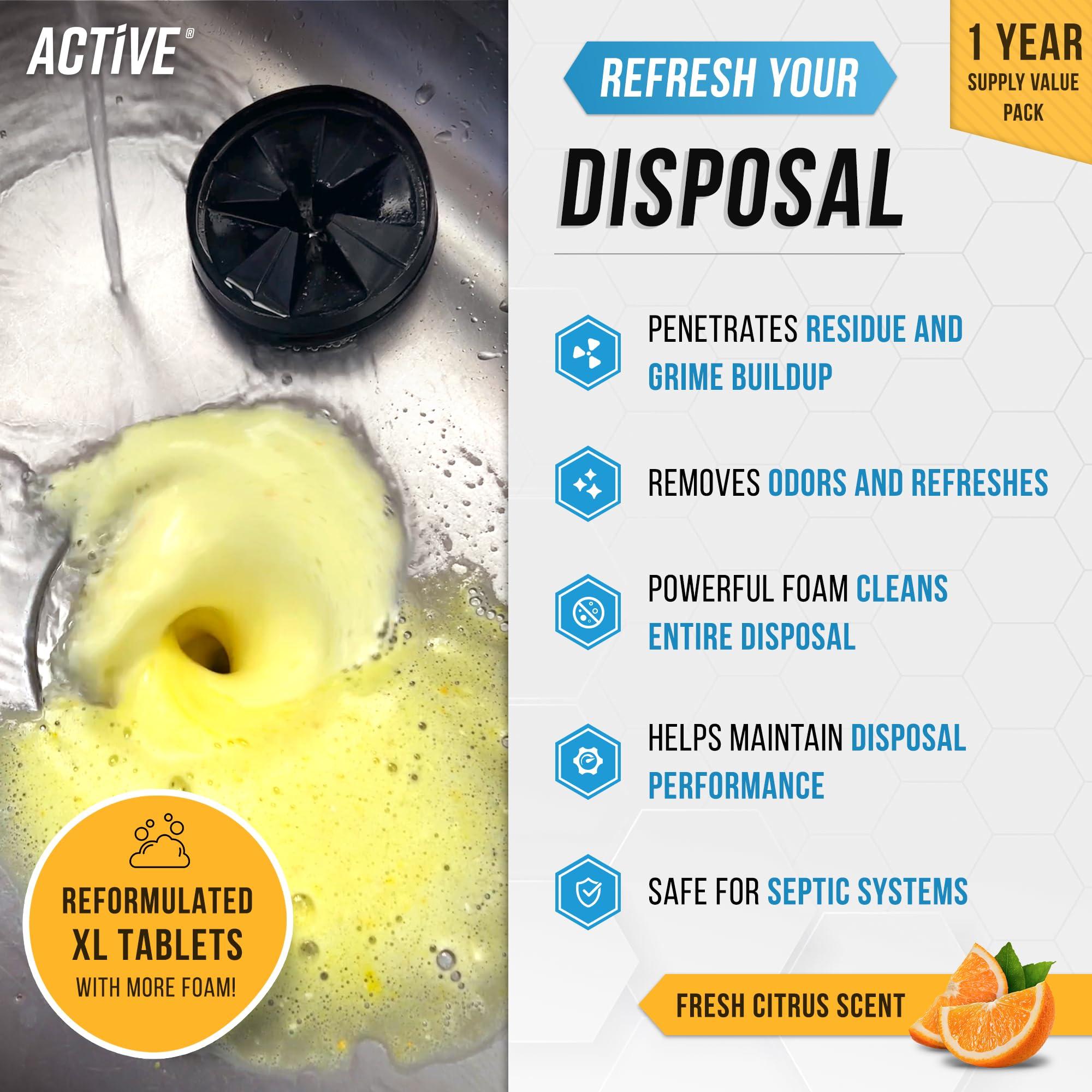 Garbage Disposal Cleaner Deodorizer Tablets - 24 Pack, New Powerful XL Foaming Tablet - Fresh Citrus Foam Sink Garburator Disposer Freshener, Natural Kitchen Drain Cleaning Care - 1 Year Supply - Image 2