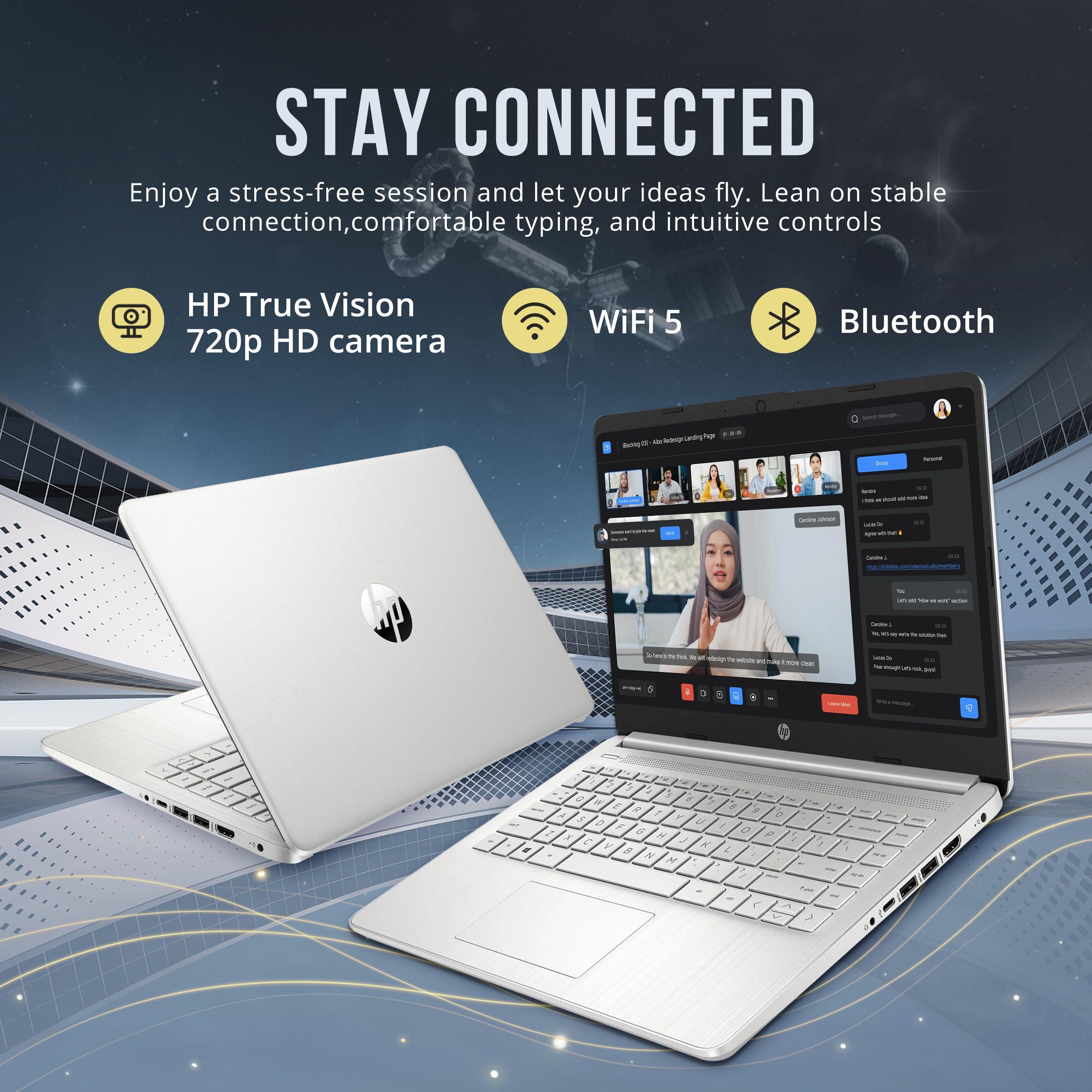 HP Stream 14" HD BrightView Laptop, Intel Celeron N4120, 16GB RAM, 288GB Storage (128GB eMMC + 160GB Docking Station Set), Intel UHD Graphics, 720p Webcam, Wi-Fi, 1 Year Office 365, Win 11 S, Silver - Image 6