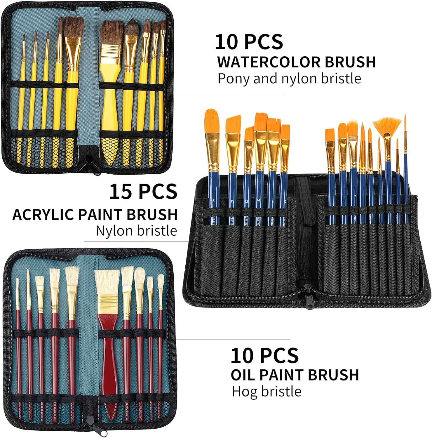 149Pcs Deluxe Artist Painting Set with Aluminum and Beech Wood Easel, 48 Colors Acrylic & Oil Paints, 24 Colors Watercolor Paints, Art Paint Supplies for Artists, Beginner & Adults - Image 4
