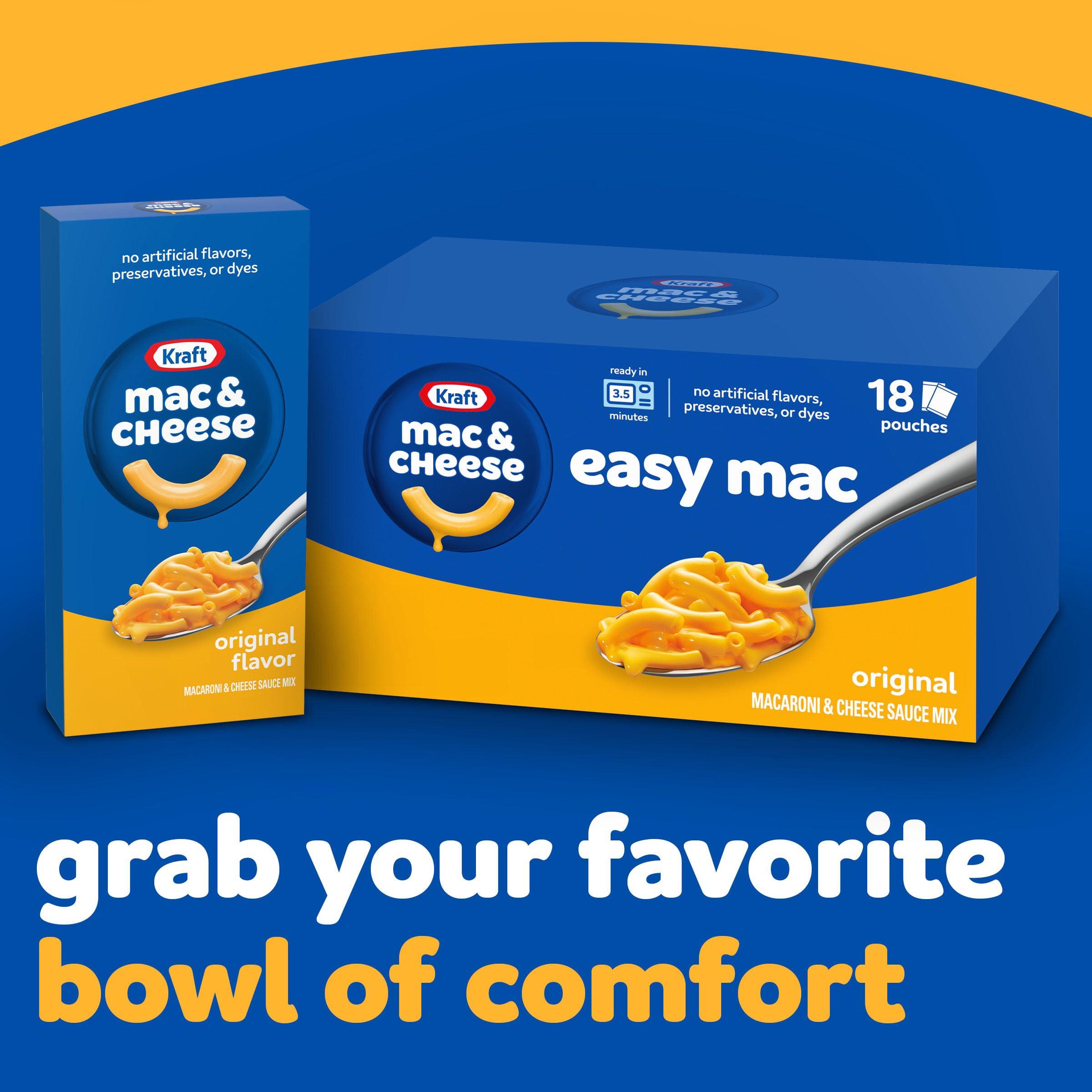 Kraft Easy Mac Original Mac & Cheese Macaroni and Cheese Dinner Microwavable Dinner, 18 ct Packets - Image 10
