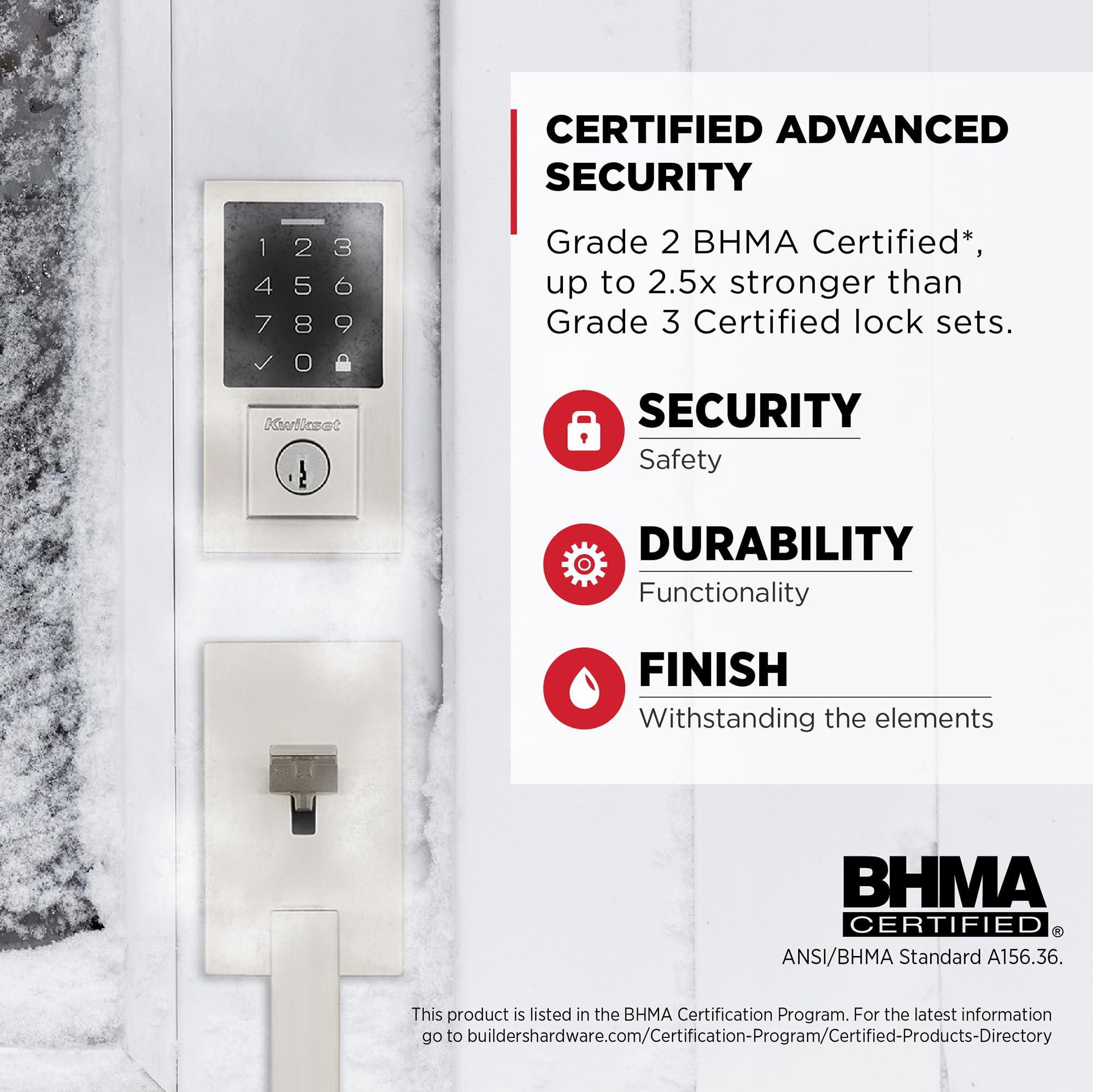 Kwikset SmartCode 270 Keyless Entry Electronic Touchpad Deadbolt Door Lock with Auto-Lock, Custom User Codes, Advanced Security in Satin Nickel Contemporary - Image 5