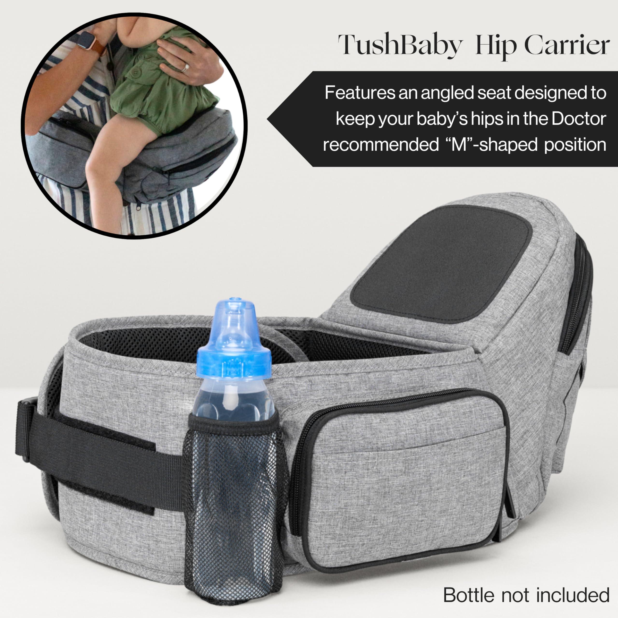 Tushbaby The Original Safety-Certified Hip Carrier for Babies & Toddlers: Machine Washable Child Waist Seat with Pocket Storage, As Seen on Shark Tank (23”-44” Waist, 0-3 yrs up to 45lbs) – Grey - Image 7