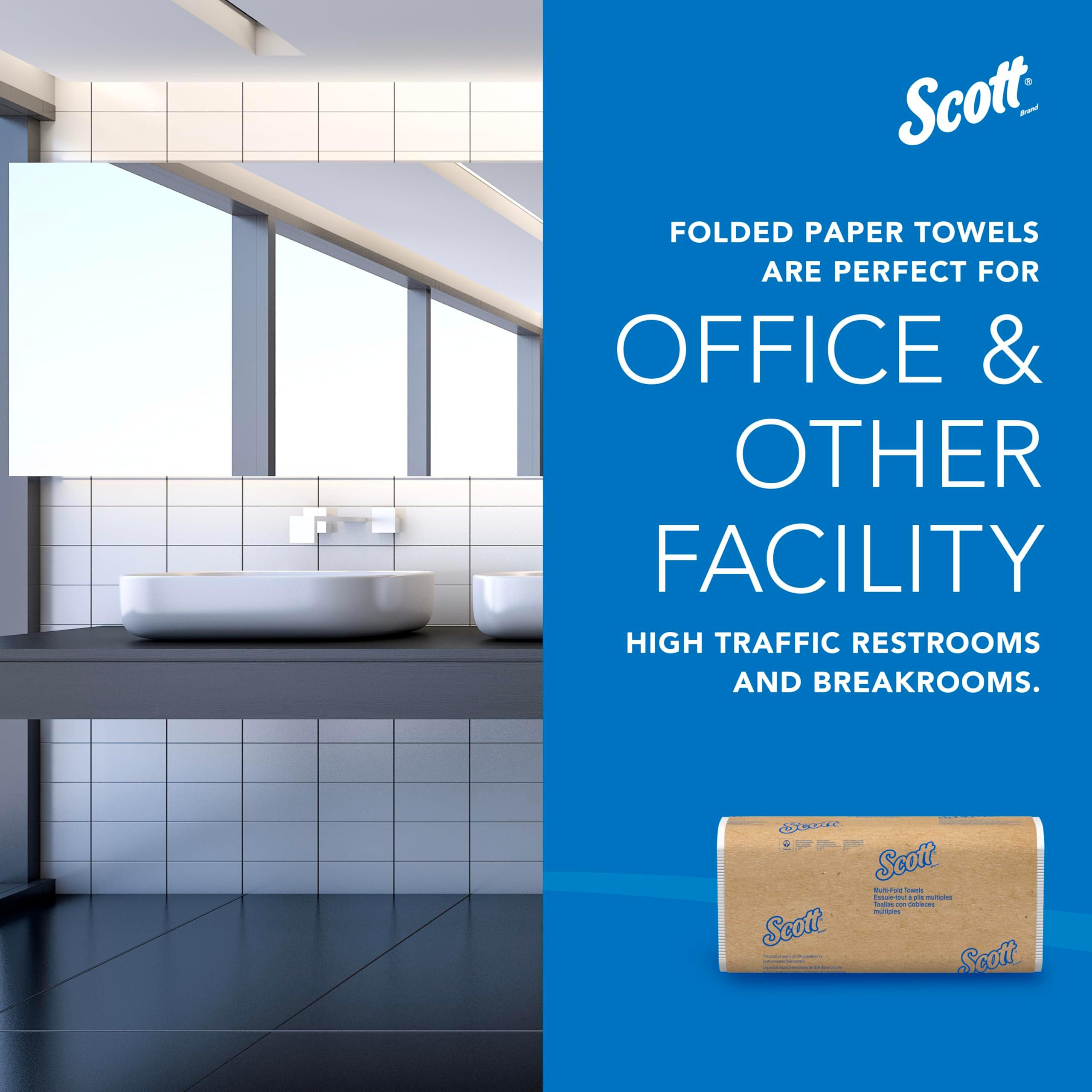 Scott® Professional Universal Multifold Paper Towels, Bulk (01840), Absorbency Pockets, White, 9.2" x 9.4" Towel, Compressed, Space-Saving Case (250 Sheets/Pack, 16 Packs/Case, 4,000 Sheet Total) - Image 6