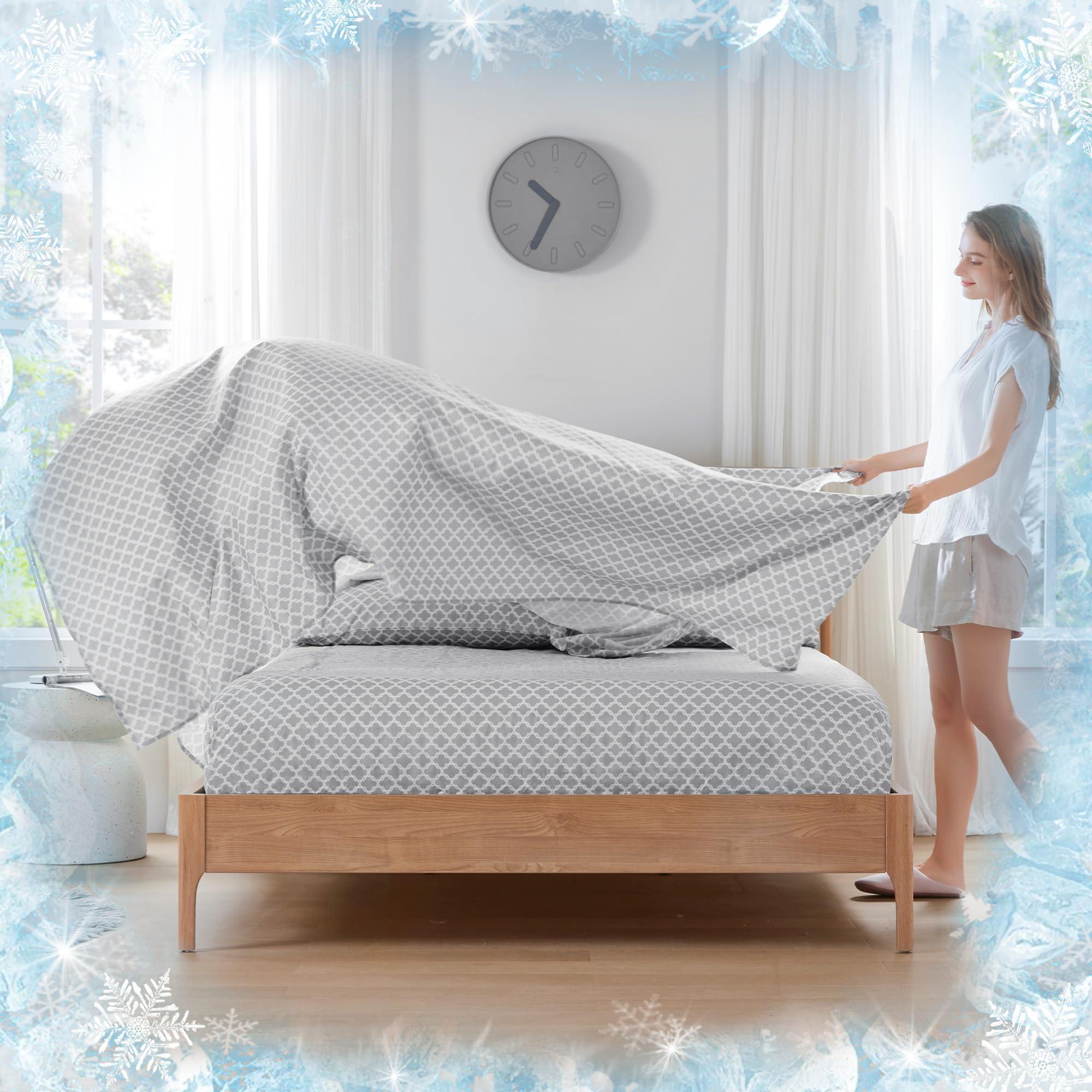 Comfort Spaces King Cooling Sheets, Moisture Wicking Coolmax Sheets, Soft, Colorfast Sheet Set, Cooling Bed Sheets For Hot Sleepers, Elastic Deep Pocket Fits Up to 16" Mattress, King Charcoal 4 Piece - Image 7
