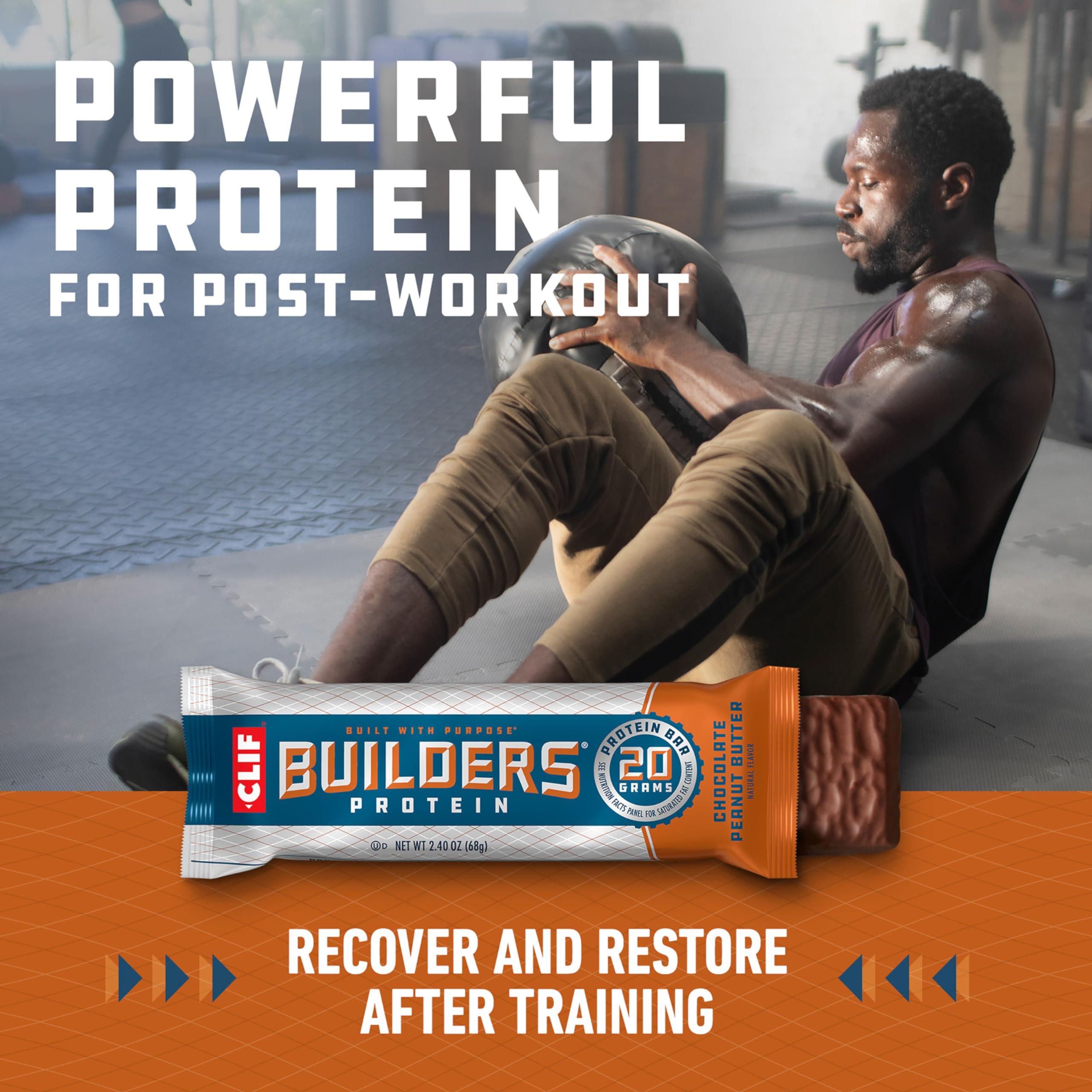 CLIF BUILDERS Protein Bars - Chocolate Peanut Butter Flavor - 20g Plant Based Protein - Gluten Free - Non-GMO - Low Glycemic - No Artificial Sweeteners - Value Pack, 2.4 oz. (12 Count) - Image 6