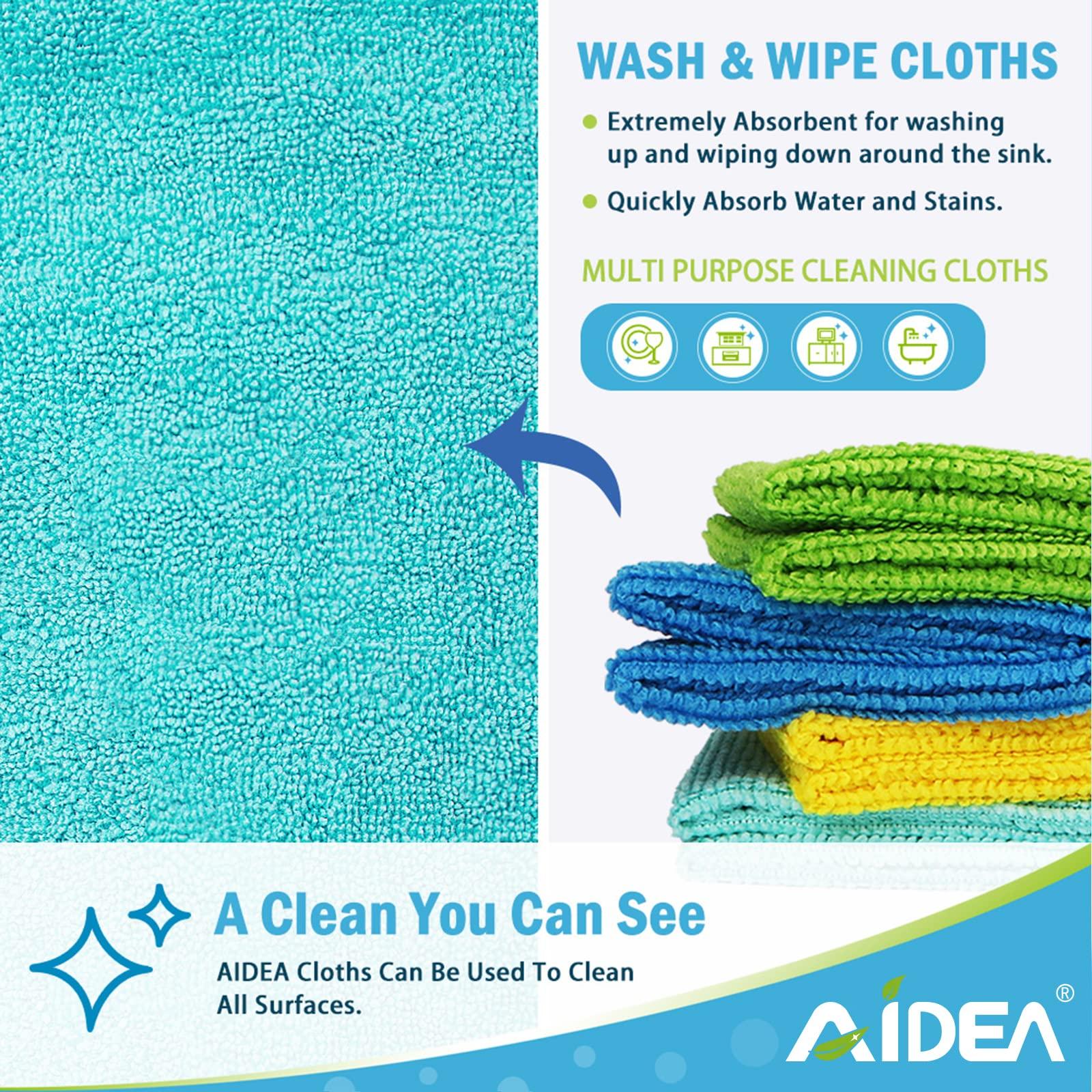 AIDEA Microfiber Cleaning Cloth, 100PK, Soft Absorbent Rags, Microfiber Towels for Cars, Kitchen Towels, Dusting Cloth for Home, Window, Cleaning Supplies, 12"×12" - Image 3
