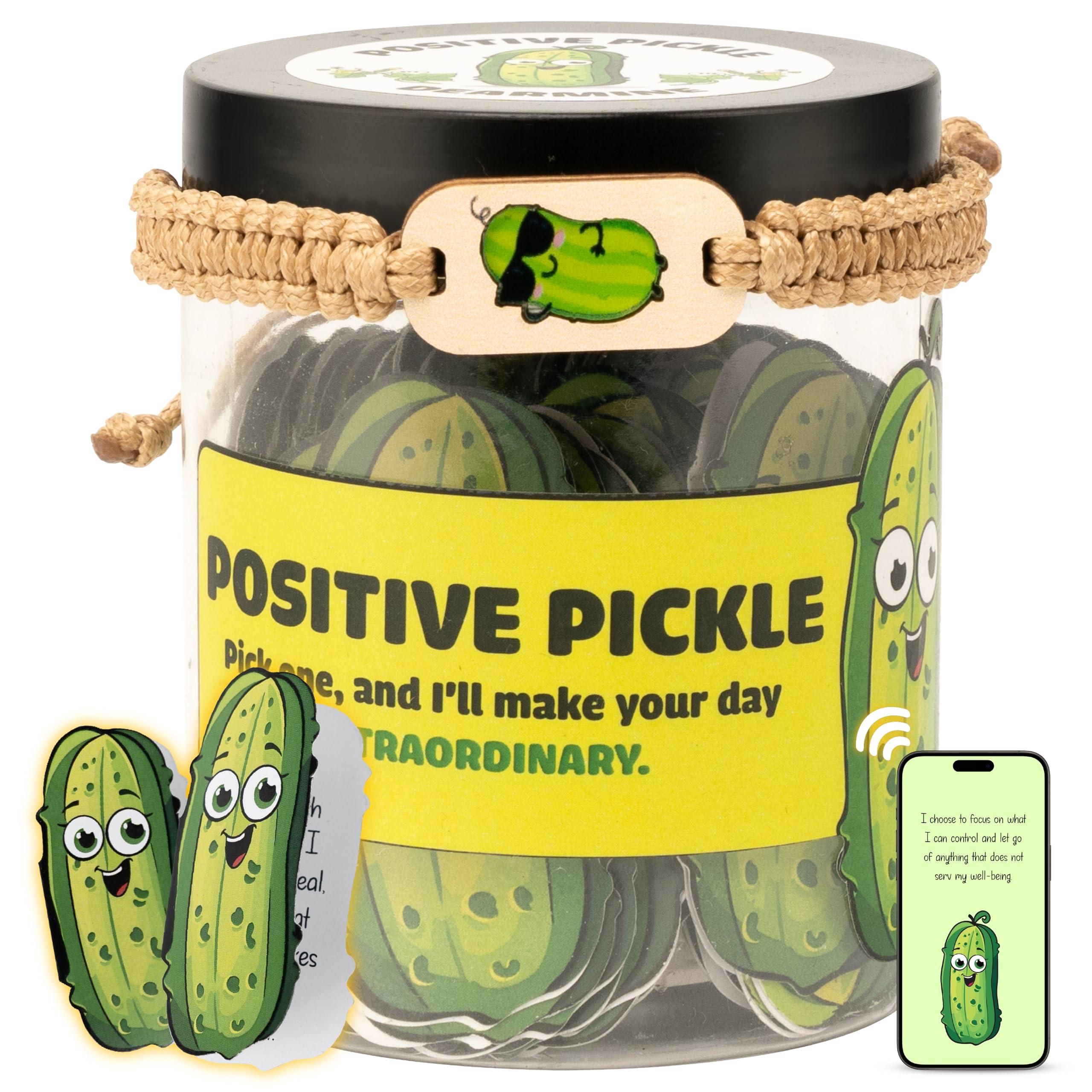 60 Positive Pickle Cards Jar, Affirmation Cards For Women, Emotional Support Pickle, Gifts For Mom, Gift For Women Birthday Unique, Teen Girl Gifts Trendy Stuff