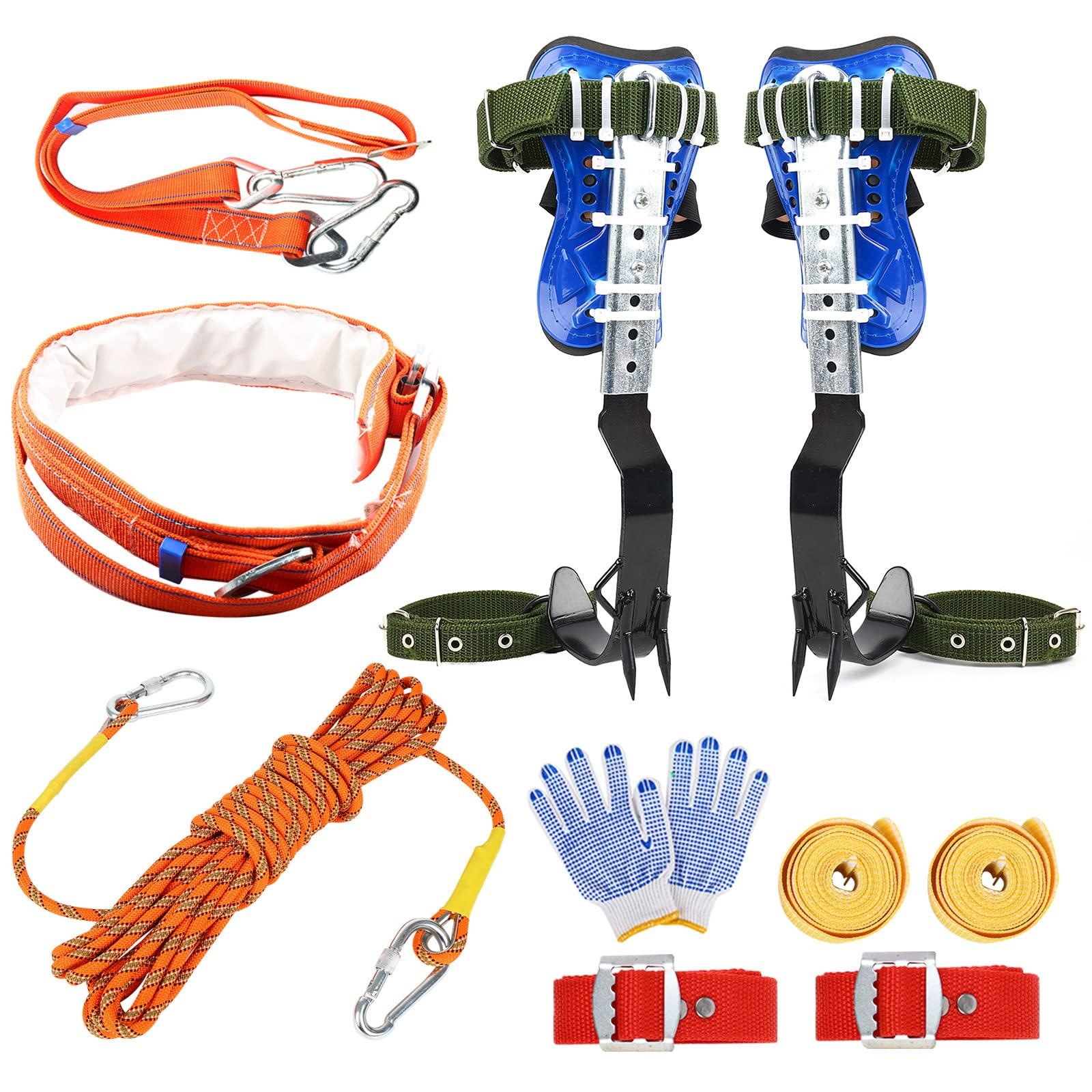 TWSOUL Climbing Spike, Adjustable Tree Climbing Step Gear with Extra Multi-Functional Straps for Outdoor Jungle Survival Fruit Picking