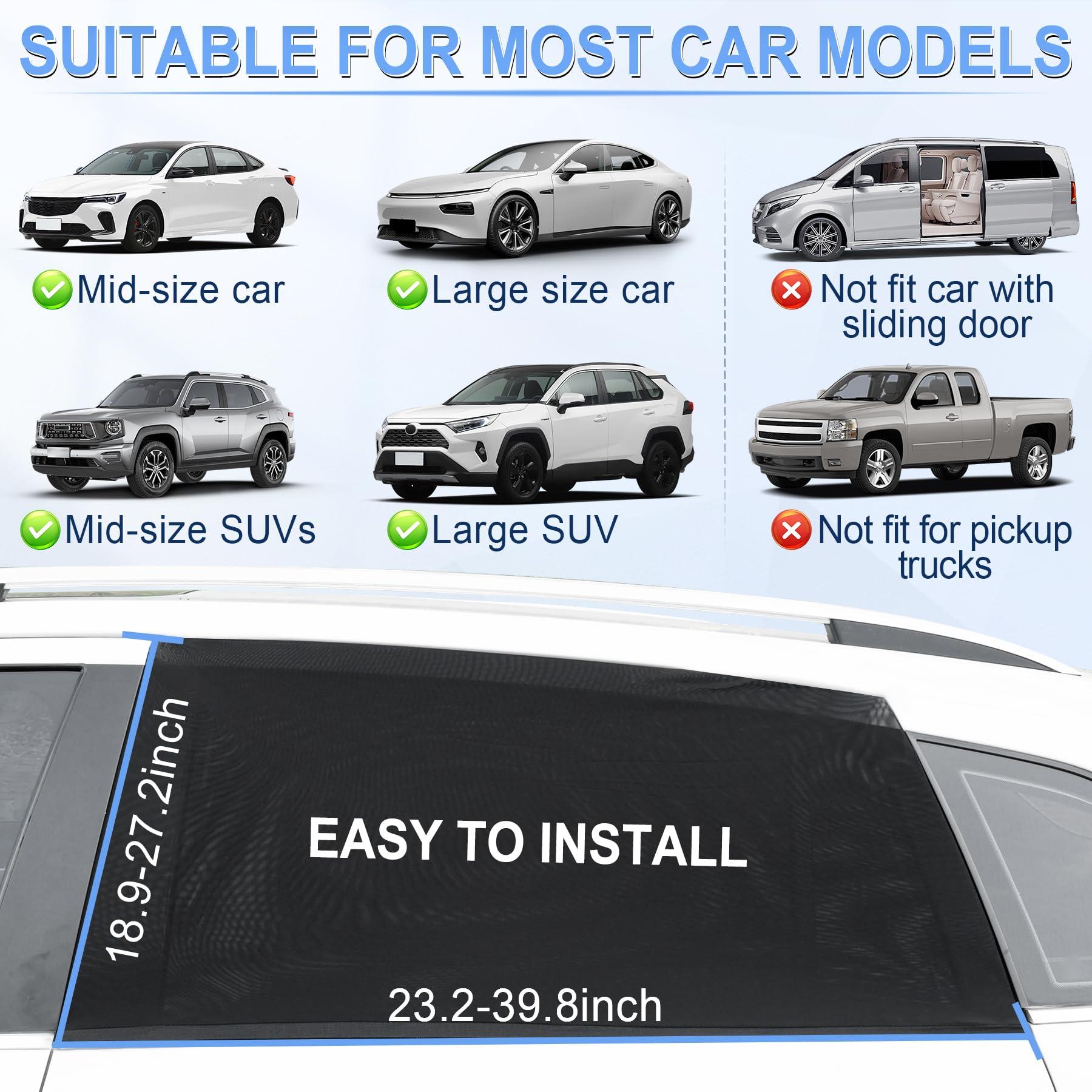 JUSTTOP Car Window Shade for Baby with UV Protection Breathable Mesh Blocks 99% Sunlight & Reduces Glare-Universal Sun Shade for Most Vehicles, (2-Pack) - Image 3