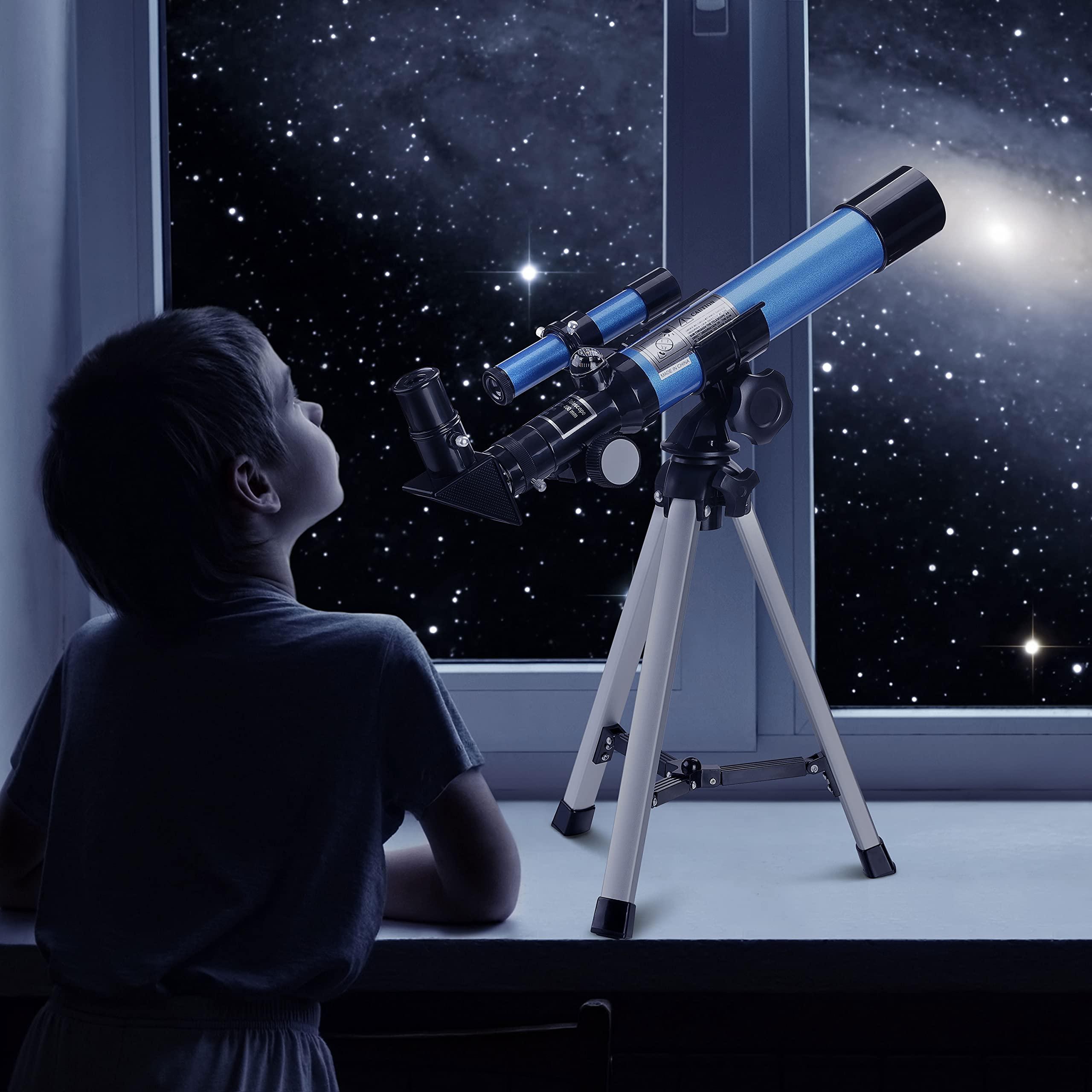 AOMEKIE Telescopes for Kids 40/400 with Tabletop Tripod 2 Eyepieces Portable Telescopes for Astronomy Beginners with Finderscope and Compass for Kids Over 8 Years Old,Space Toys, Gifts - Image 8