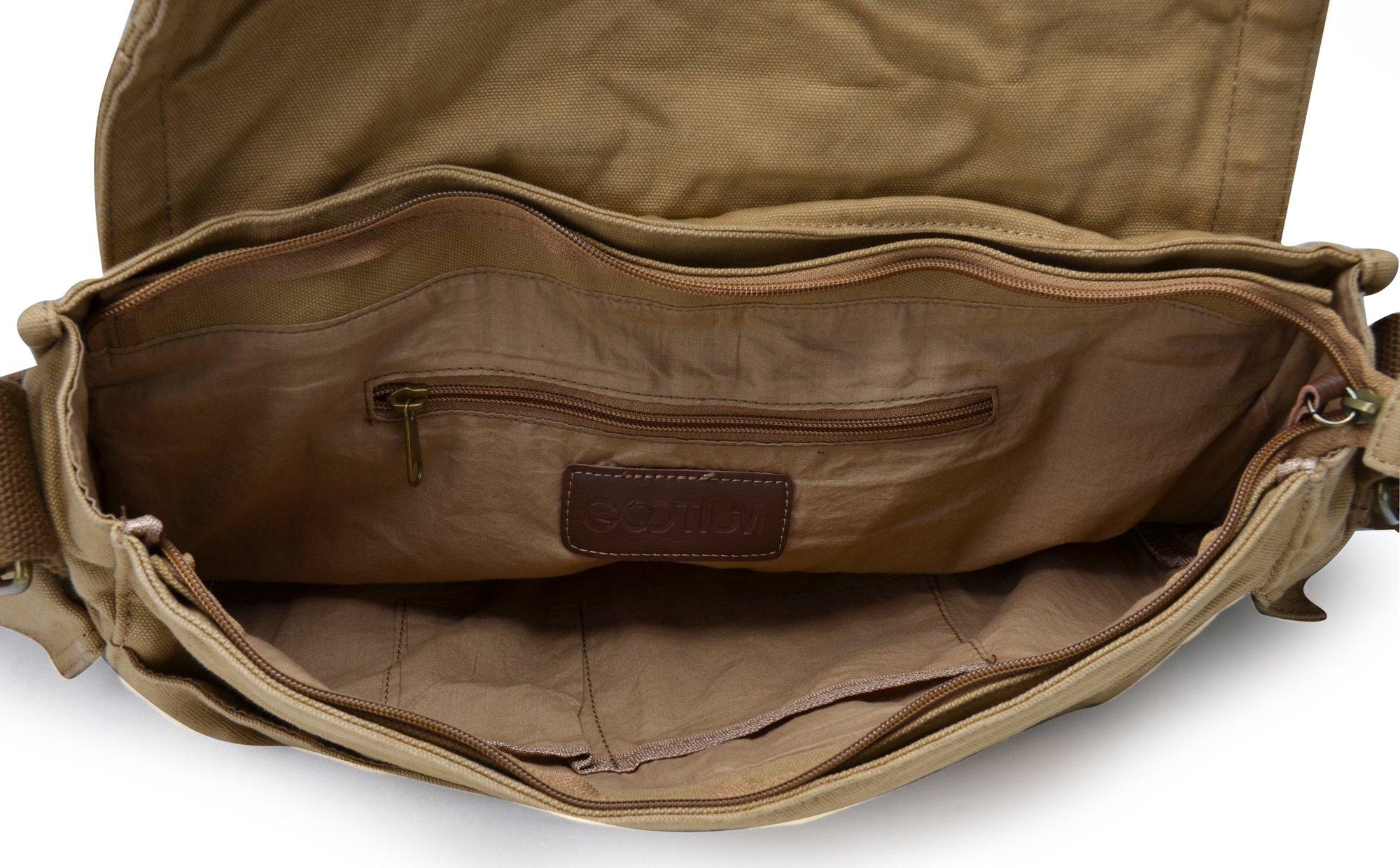 GOOTIUM Canvas Messenger Bag - Vintage Cross Body Shoulder Satchel - Image 4