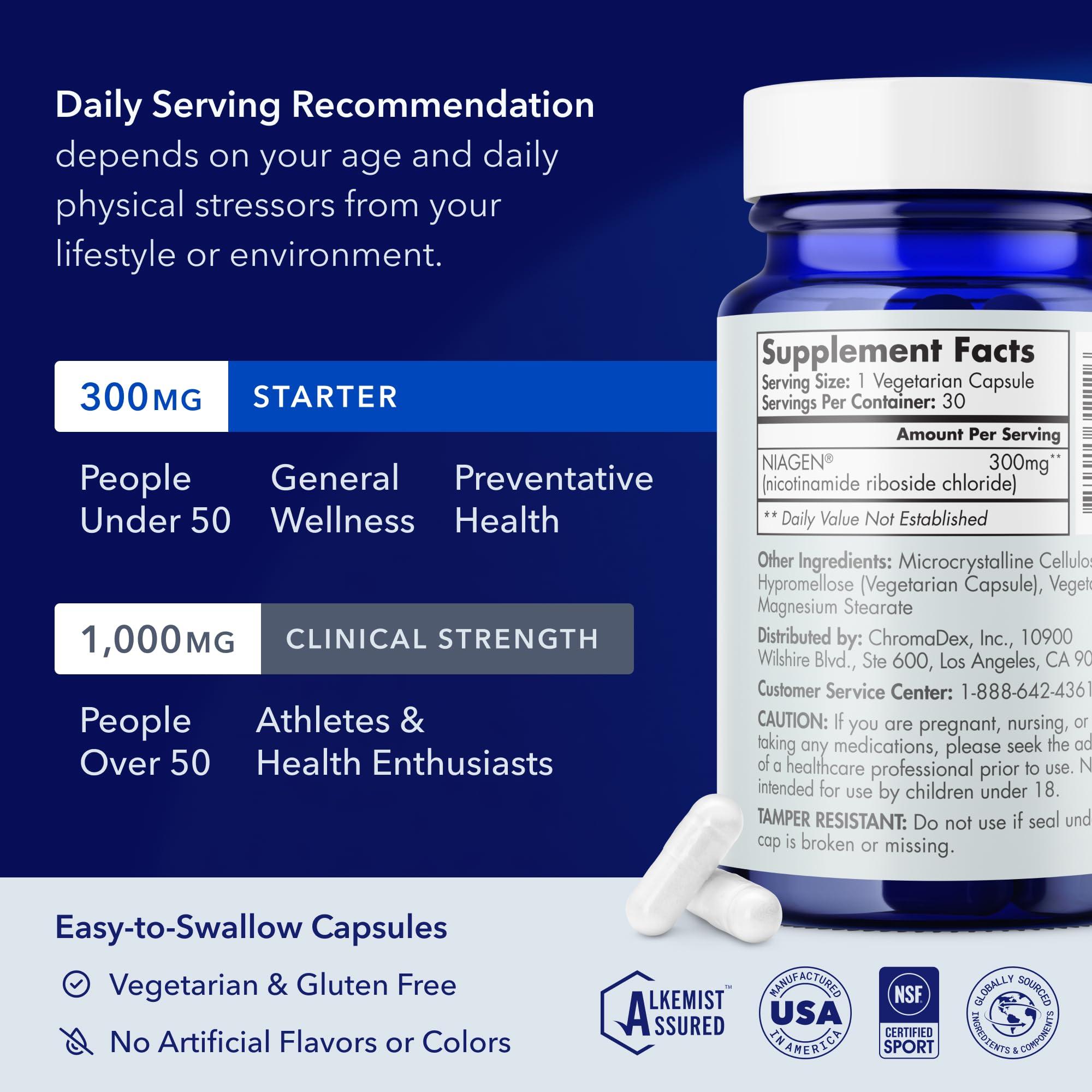 TRU NIAGEN Patented NAD Supplement for Anti Aging and Cell Regeneration, 300mg Niagen, 30 Servings | Supports Cellular Energy, Brain, Muscle | Nicotinamide Riboside (NR) Take 1 Daily | 2 Bottles - Image 7