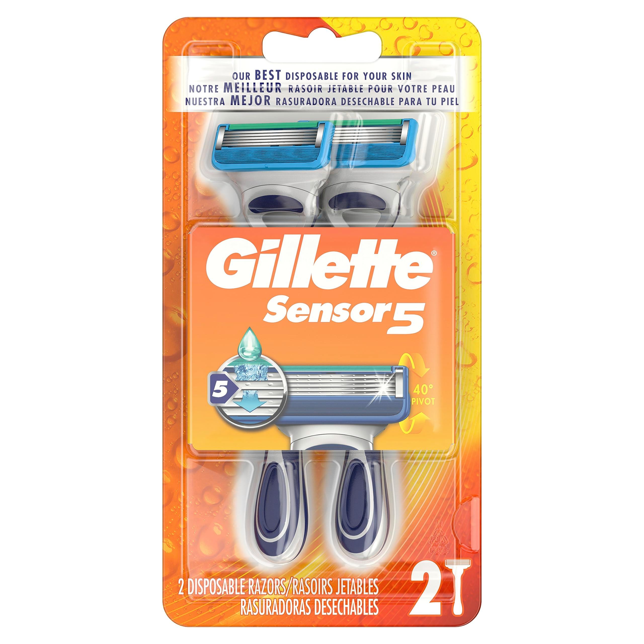 Gillette Sensor5 Men's Disposable Razors, 2 Count - Image 2