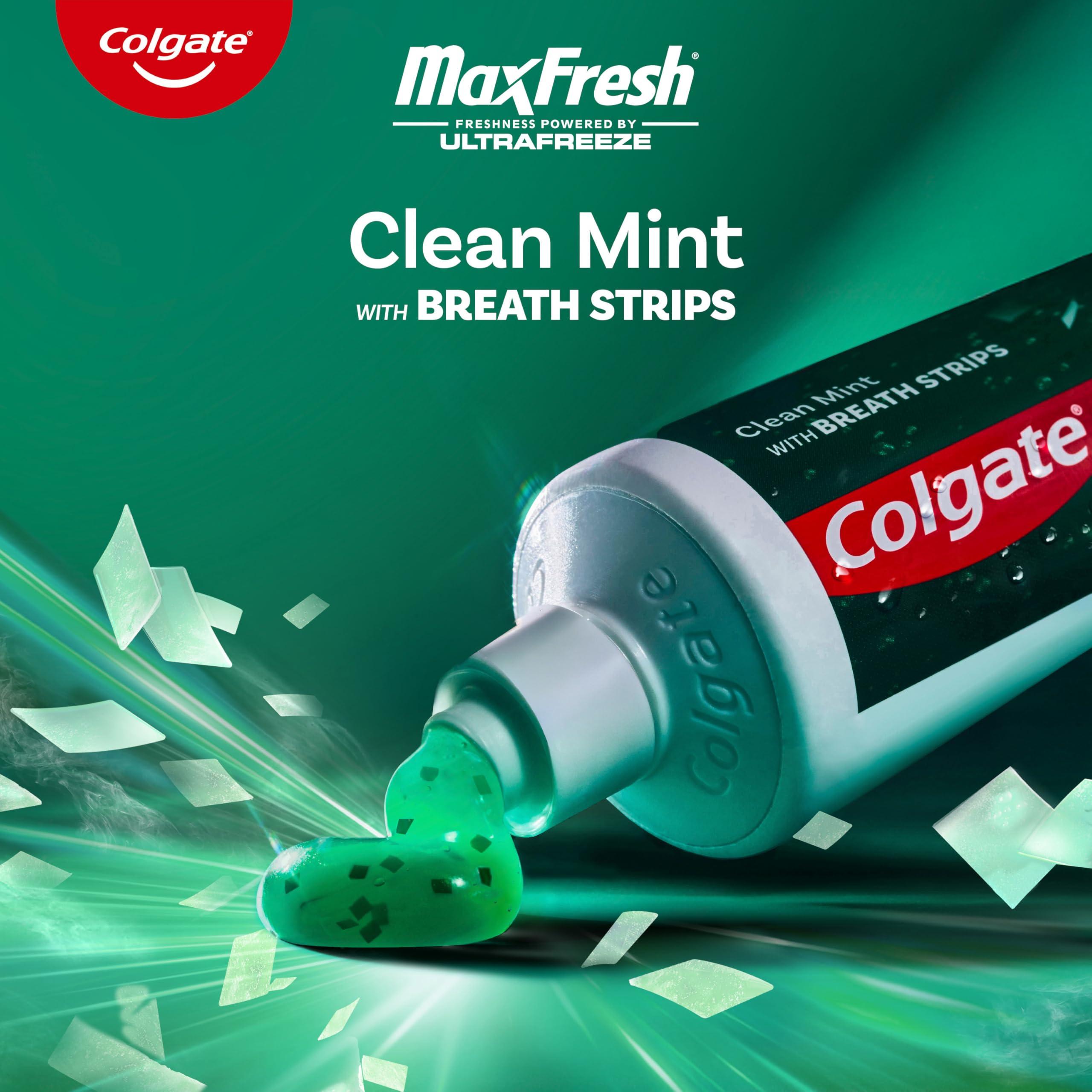 Colgate Max Fresh with Whitening Toothpaste with Mini Breath Strips, Clean Mint Toothpaste for Bad Breath, 6.3 Oz Tube - Image 2